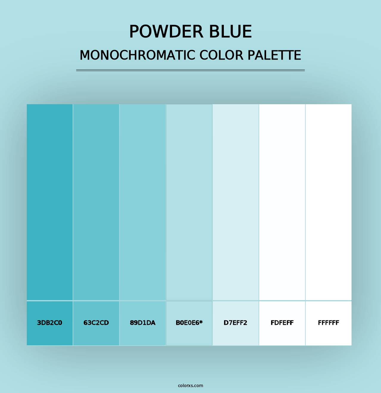 Powder Blue - Monochromatic Color Palette