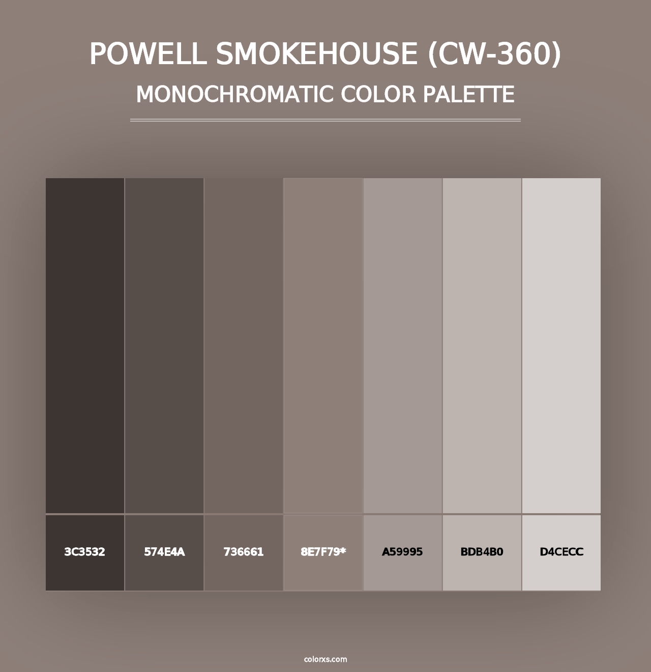 Powell Smokehouse (CW-360) - Monochromatic Color Palette