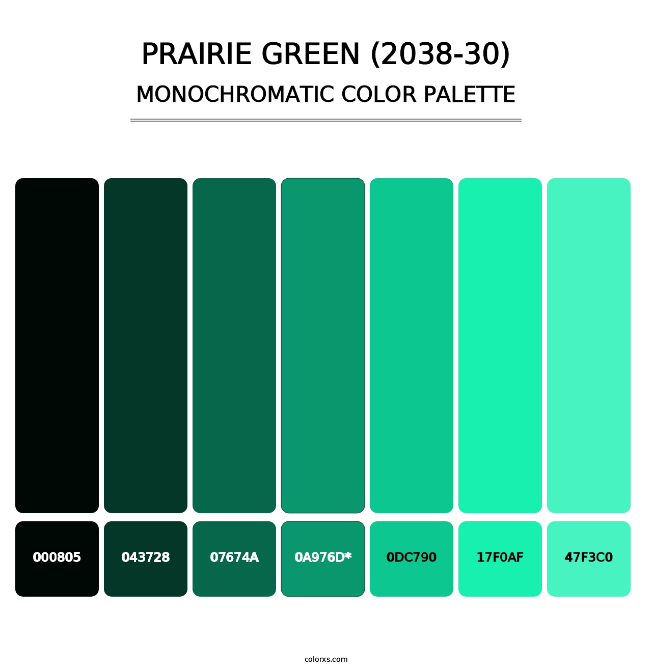 Prairie Green (2038-30) - Monochromatic Color Palette