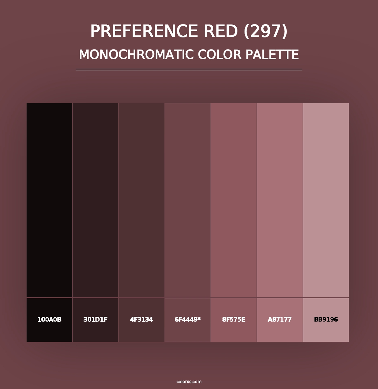 Preference Red (297) - Monochromatic Color Palette