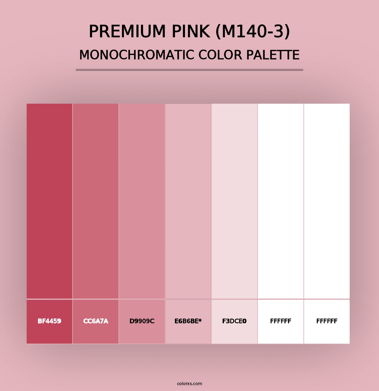 Premium Pink (M140-3) - Monochromatic Color Palette