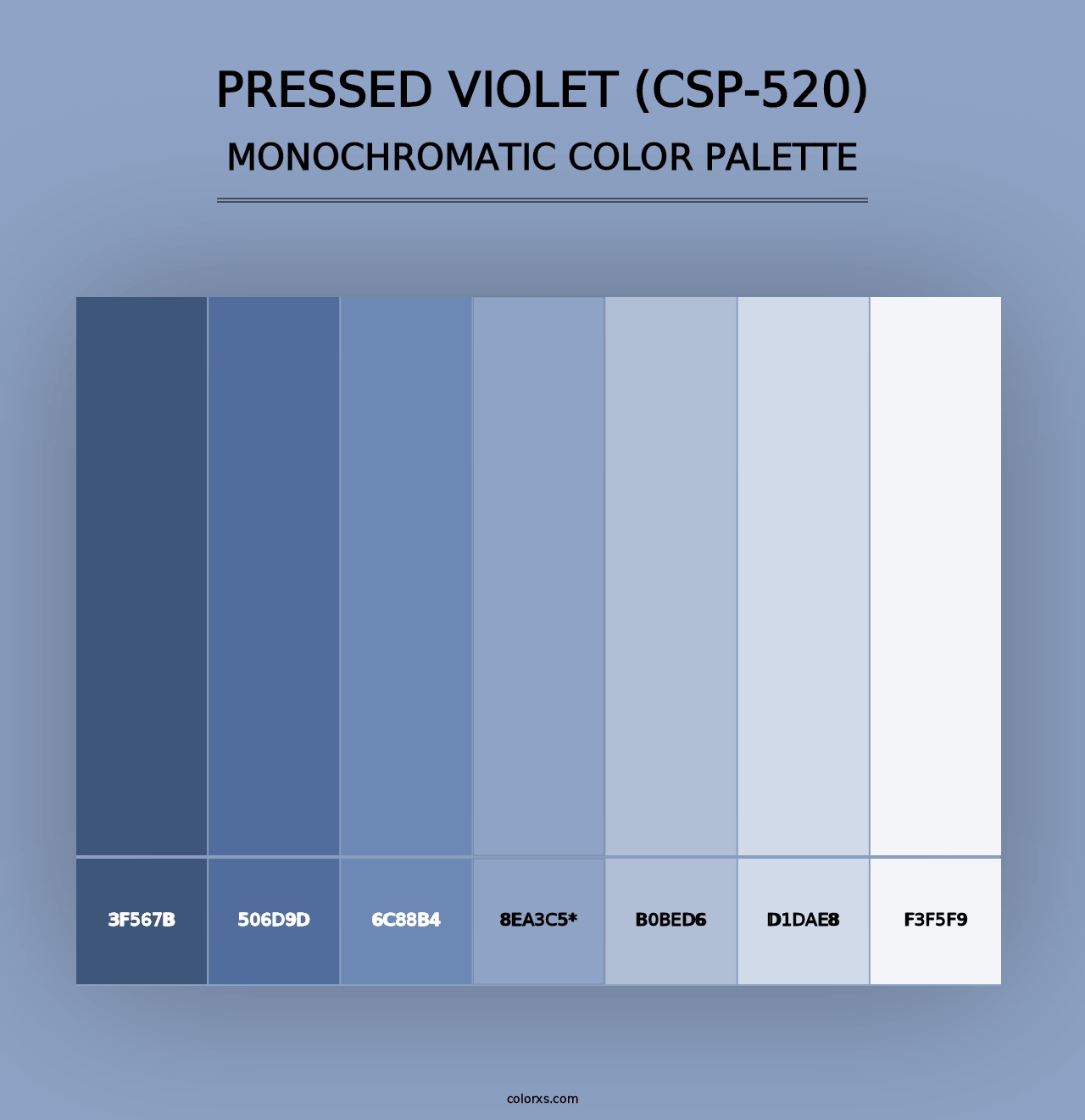 Pressed Violet (CSP-520) - Monochromatic Color Palette