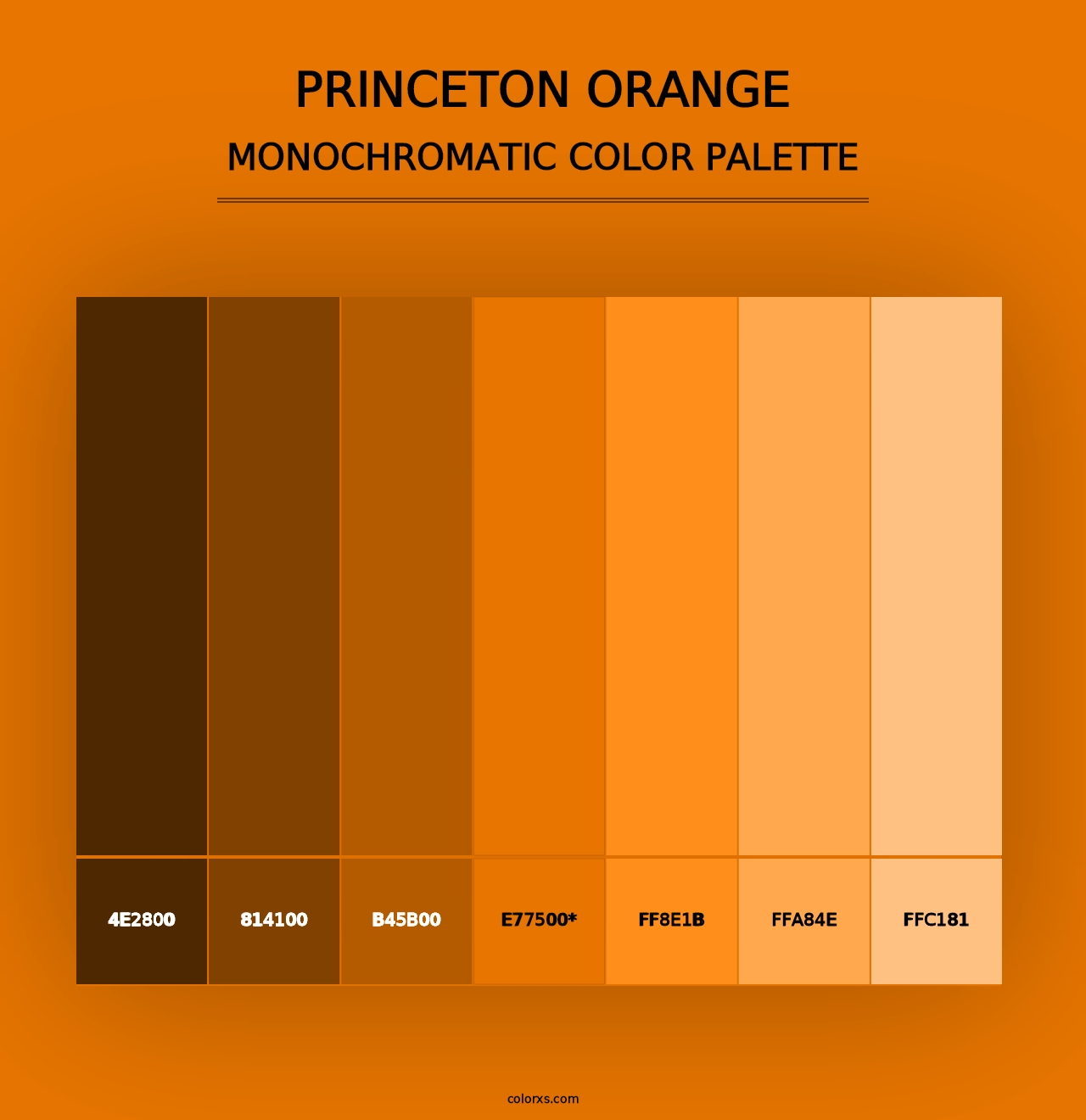 Princeton orange - Monochromatic Color Palette