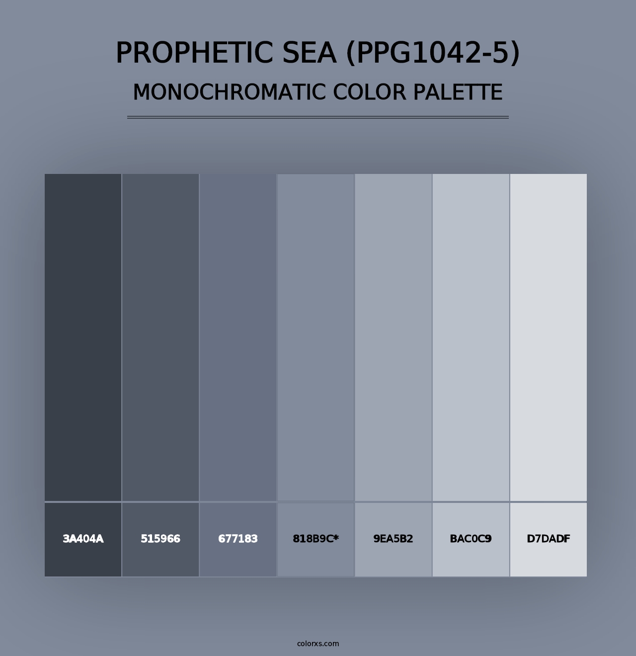 Prophetic Sea (PPG1042-5) - Monochromatic Color Palette