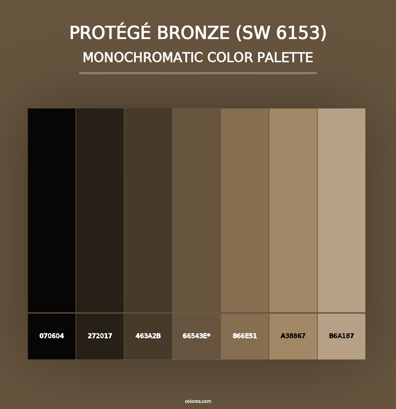 Protégé Bronze (SW 6153) - Monochromatic Color Palette