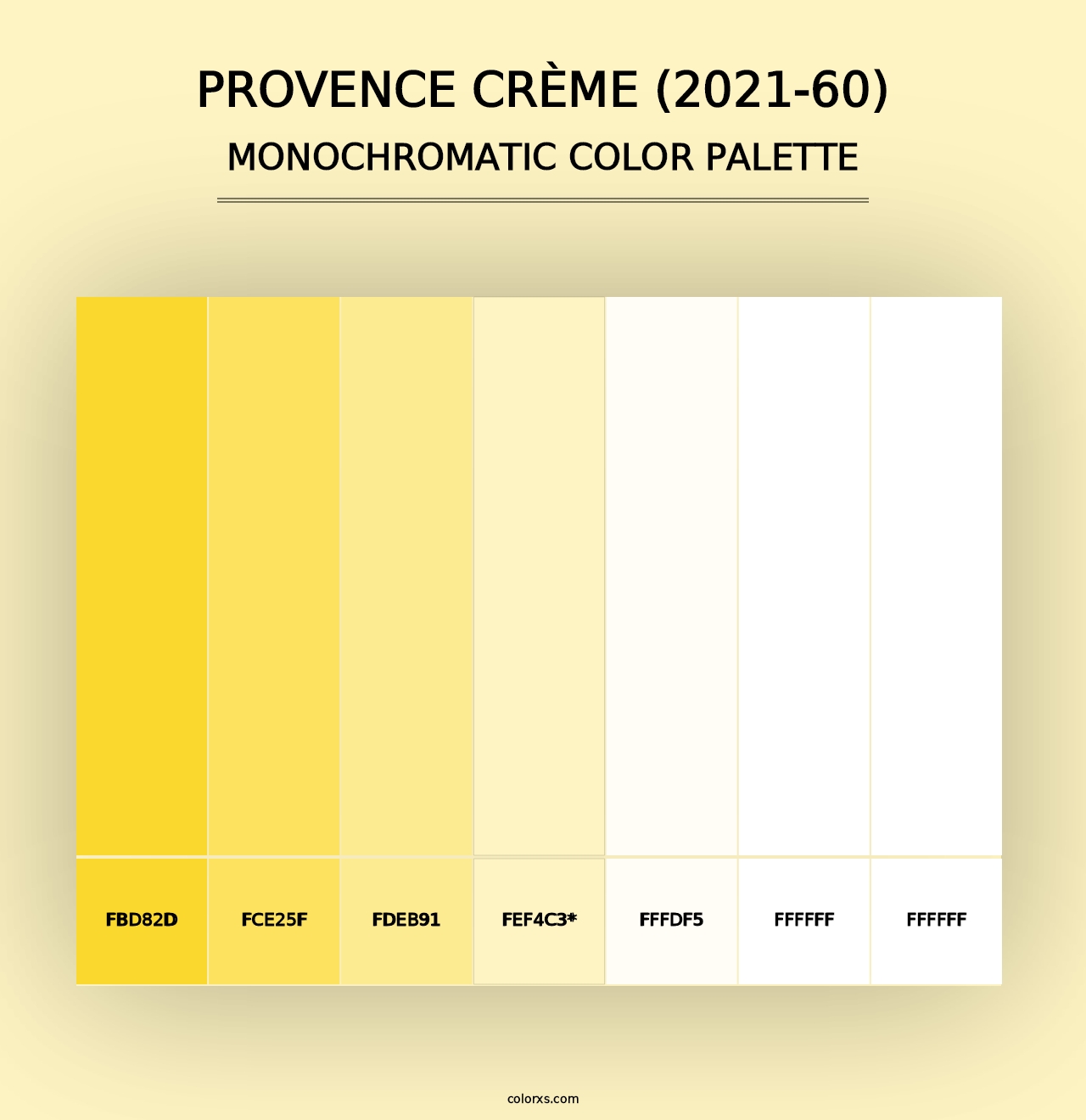 Provence Crème (2021-60) - Monochromatic Color Palette