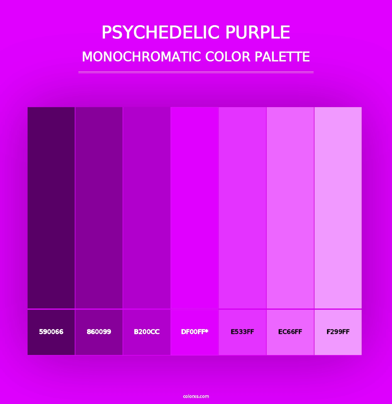 Psychedelic Purple - Monochromatic Color Palette