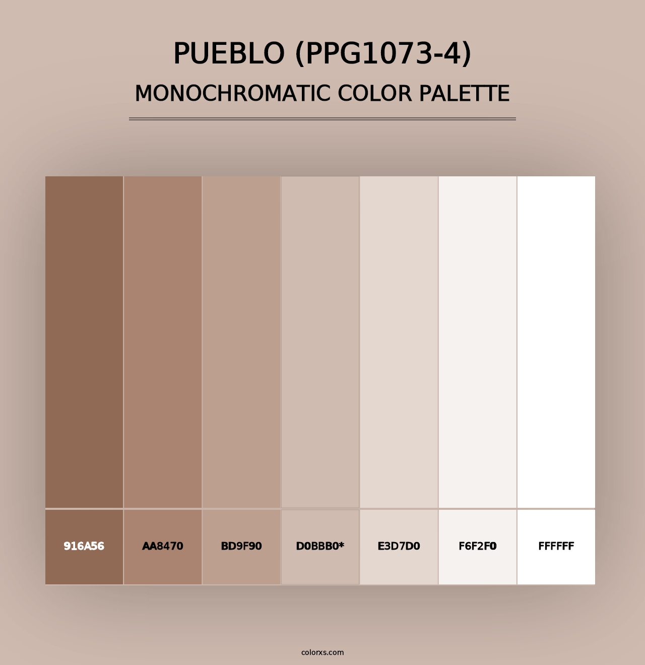 Pueblo (PPG1073-4) - Monochromatic Color Palette