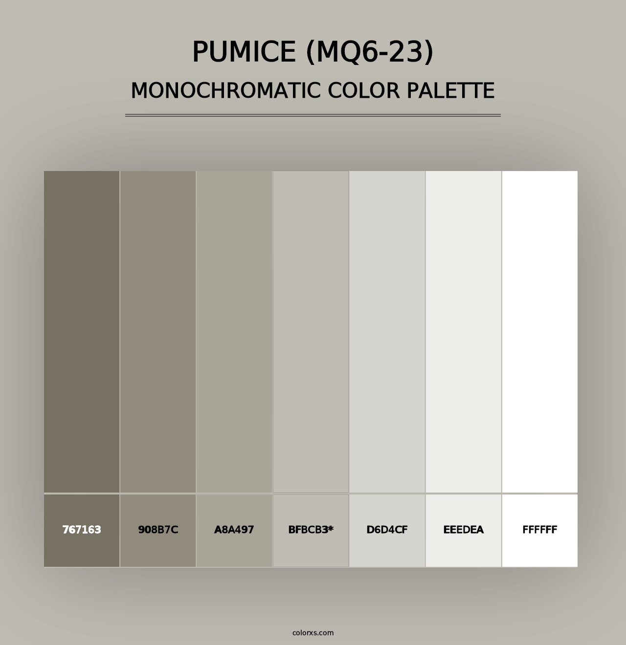 Pumice (MQ6-23) - Monochromatic Color Palette