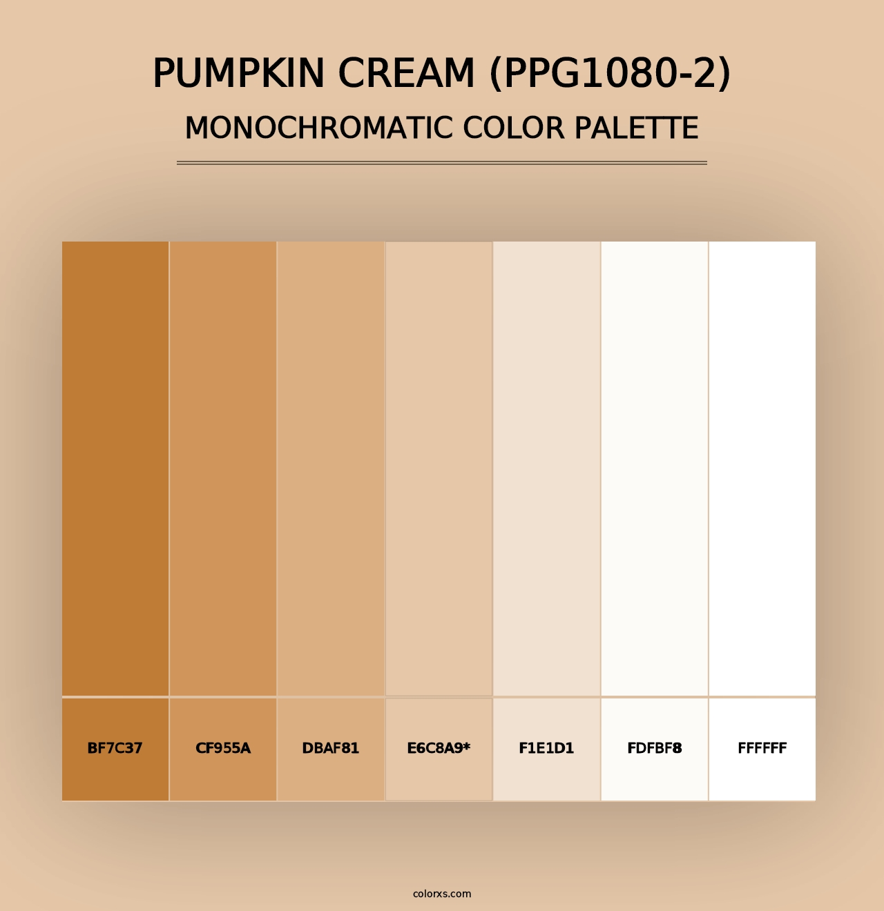 Pumpkin Cream (PPG1080-2) - Monochromatic Color Palette