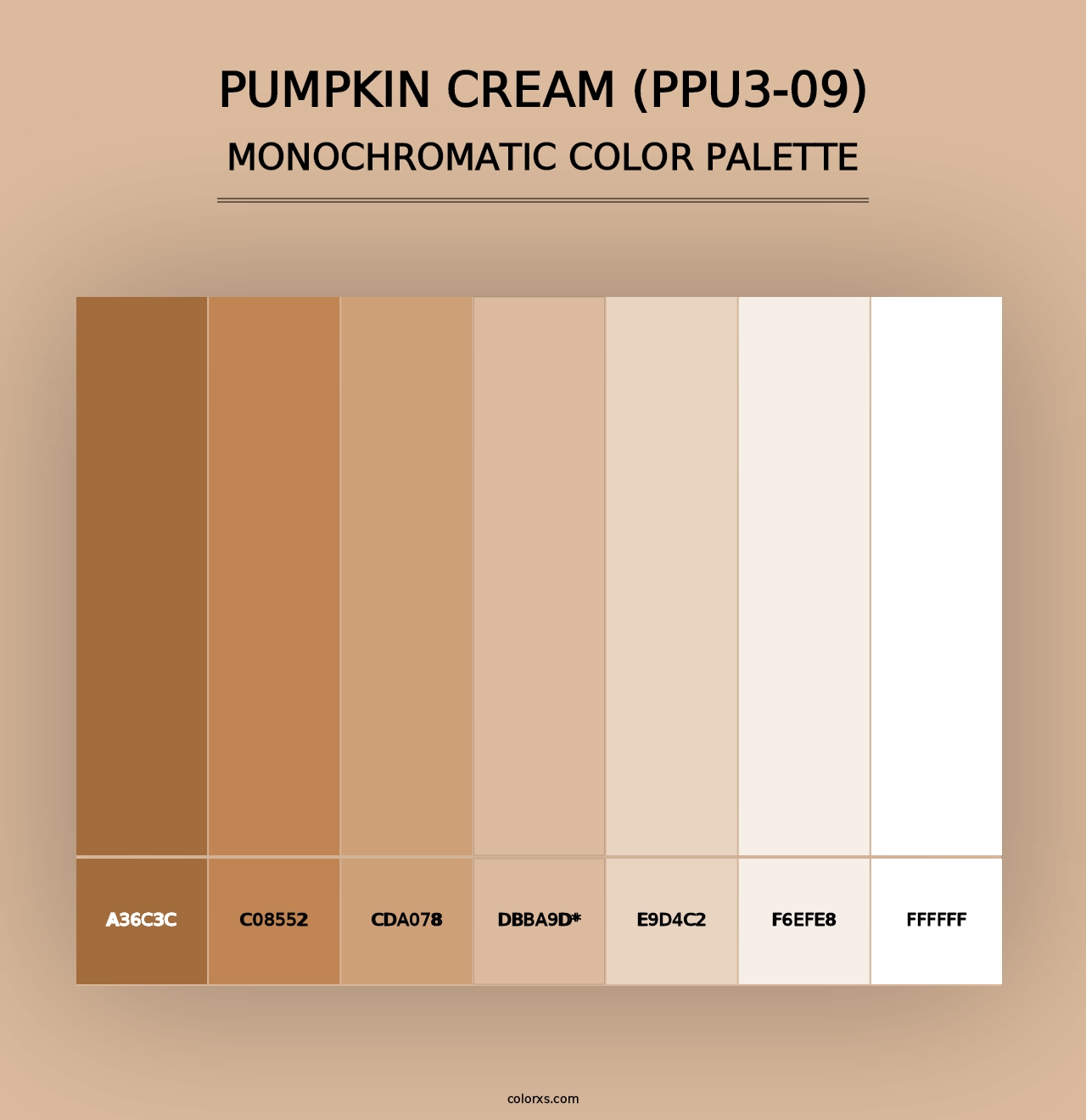 Pumpkin Cream (PPU3-09) - Monochromatic Color Palette