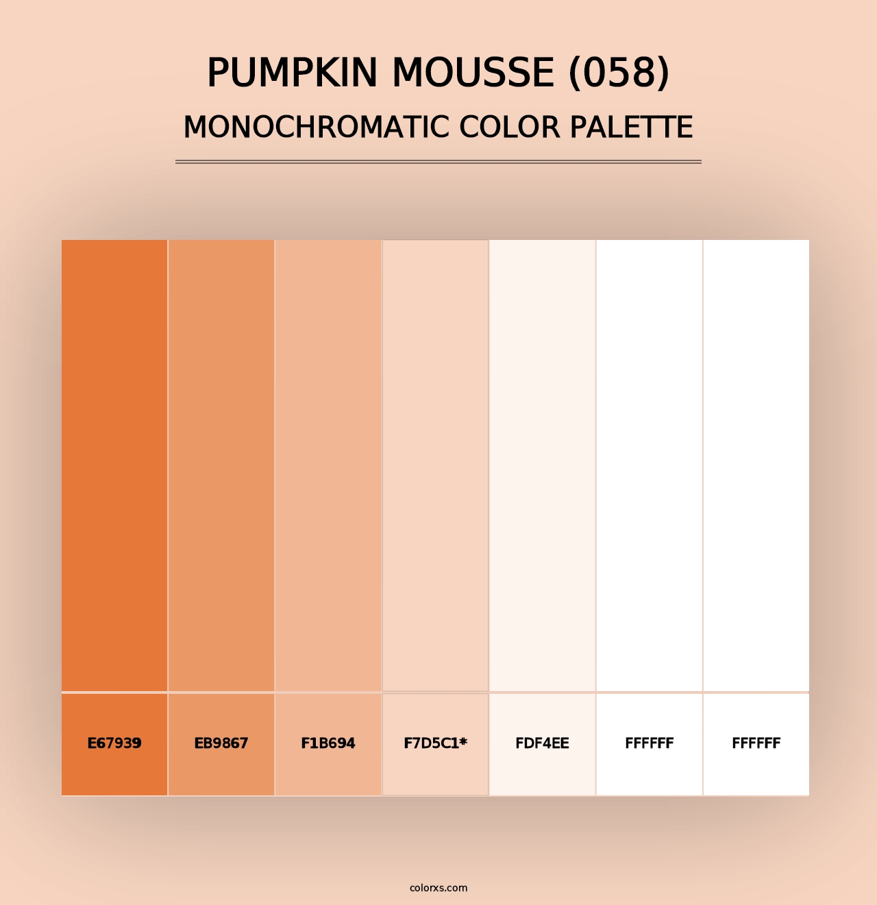 Pumpkin Mousse (058) - Monochromatic Color Palette