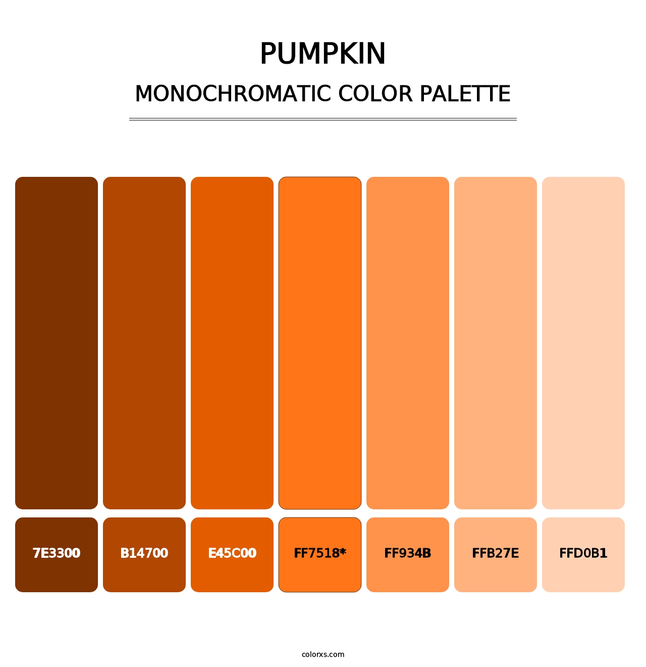 Pumpkin - Monochromatic Color Palette