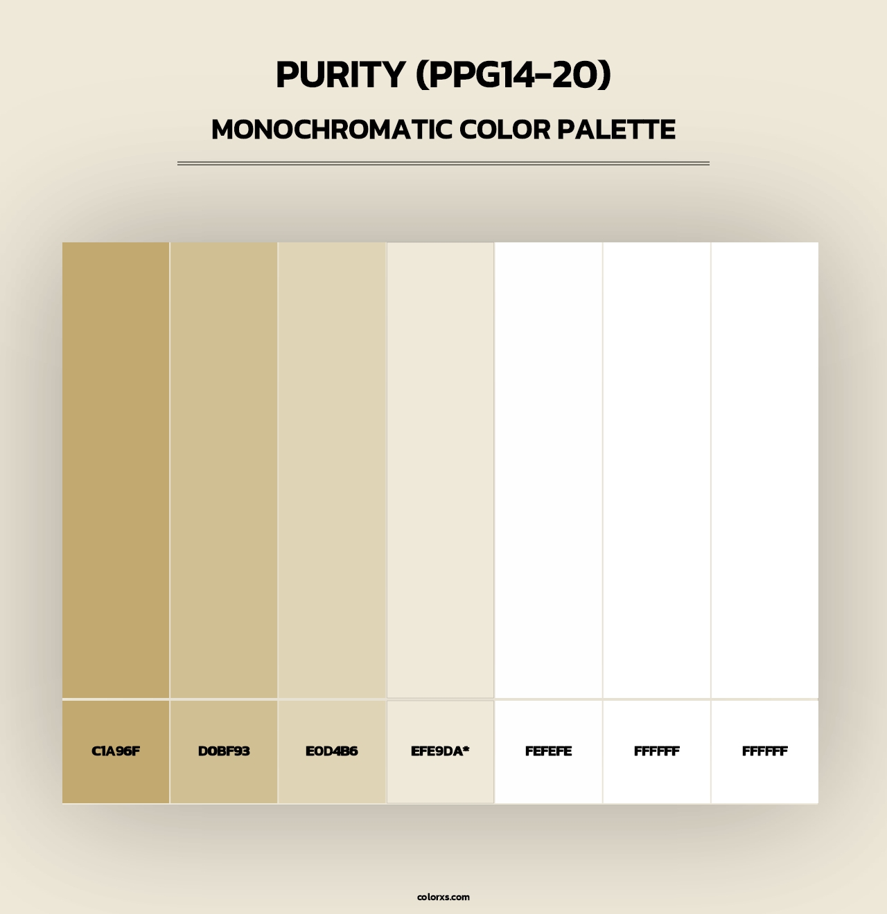 Purity (PPG14-20) - Monochromatic Color Palette