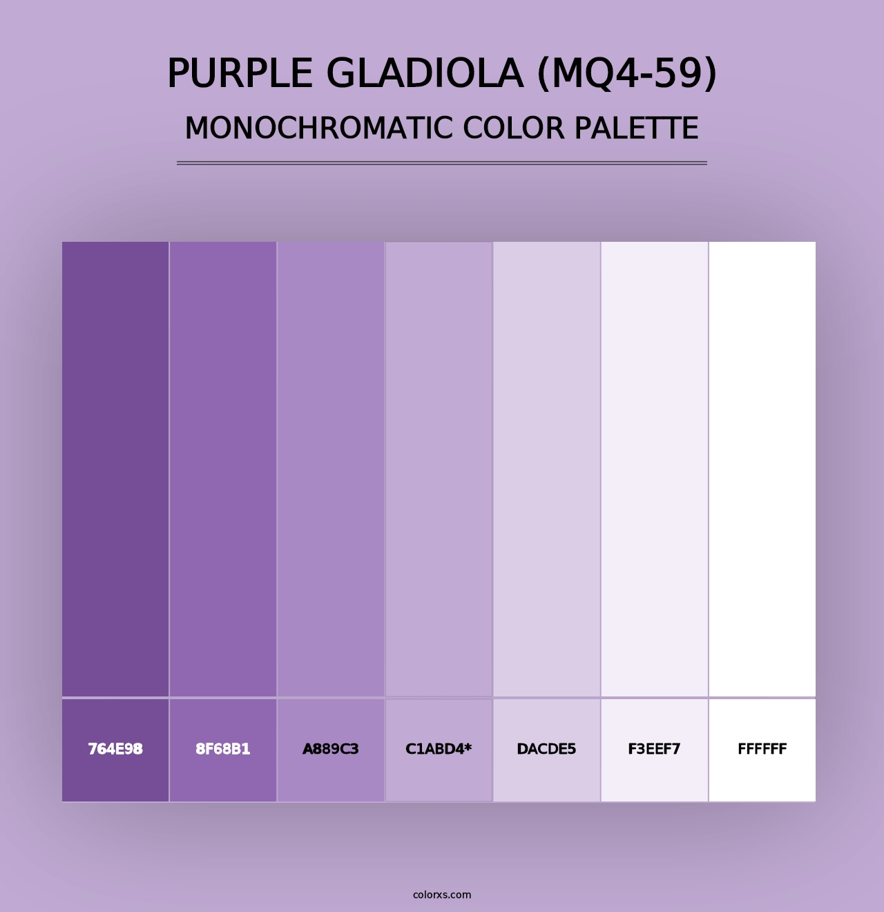 Purple Gladiola (MQ4-59) - Monochromatic Color Palette