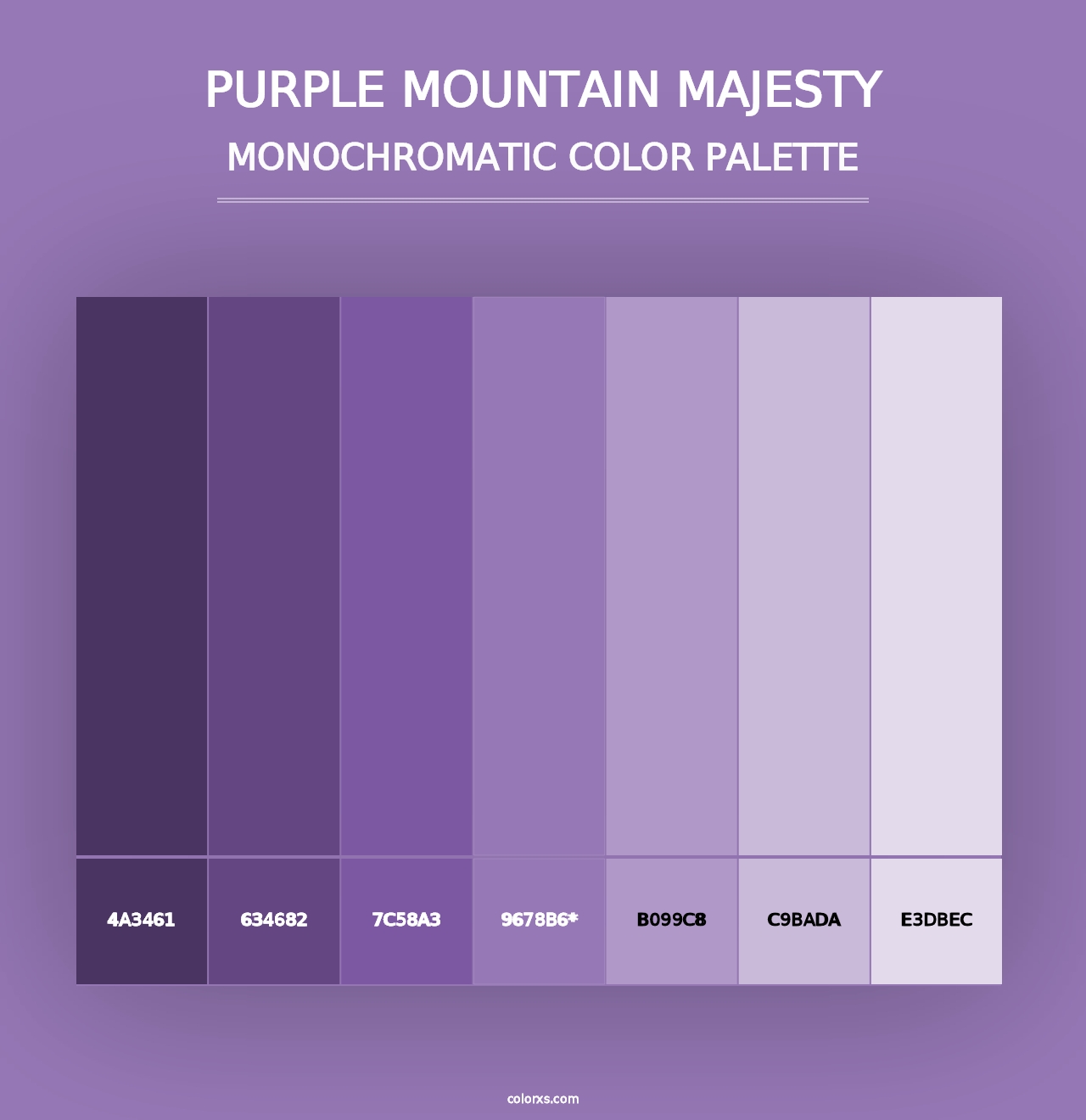 Purple Mountain majesty - Monochromatic Color Palette