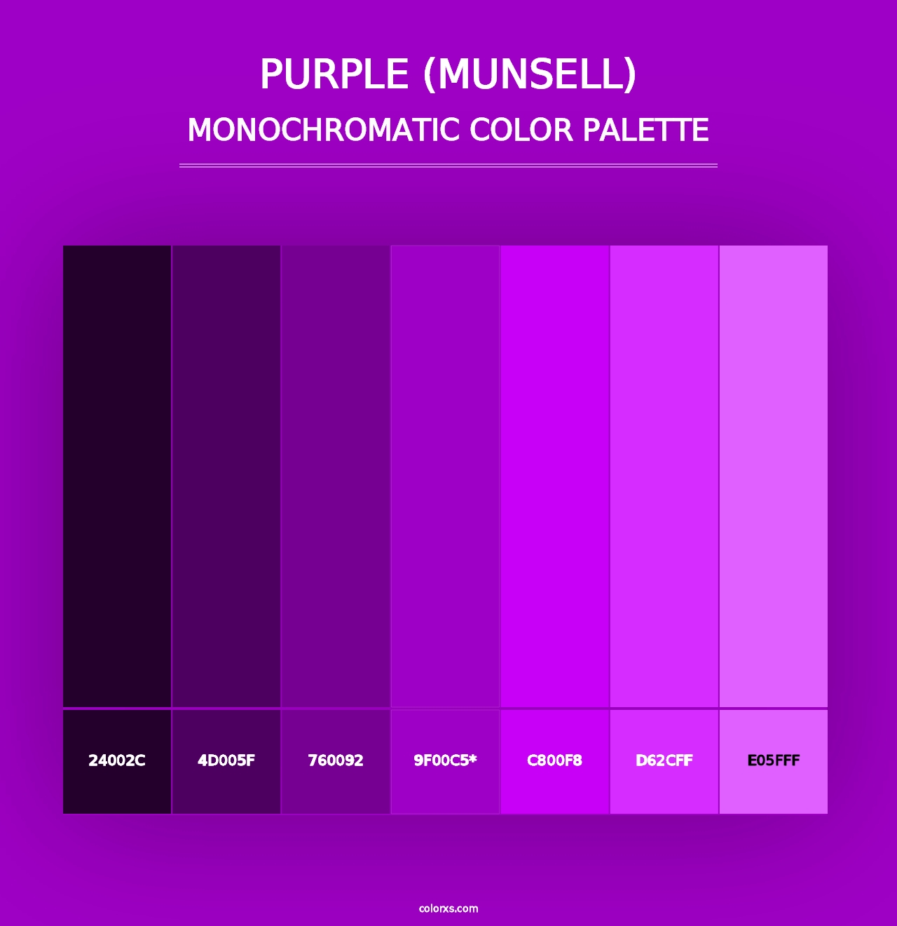 Purple (Munsell) - Monochromatic Color Palette