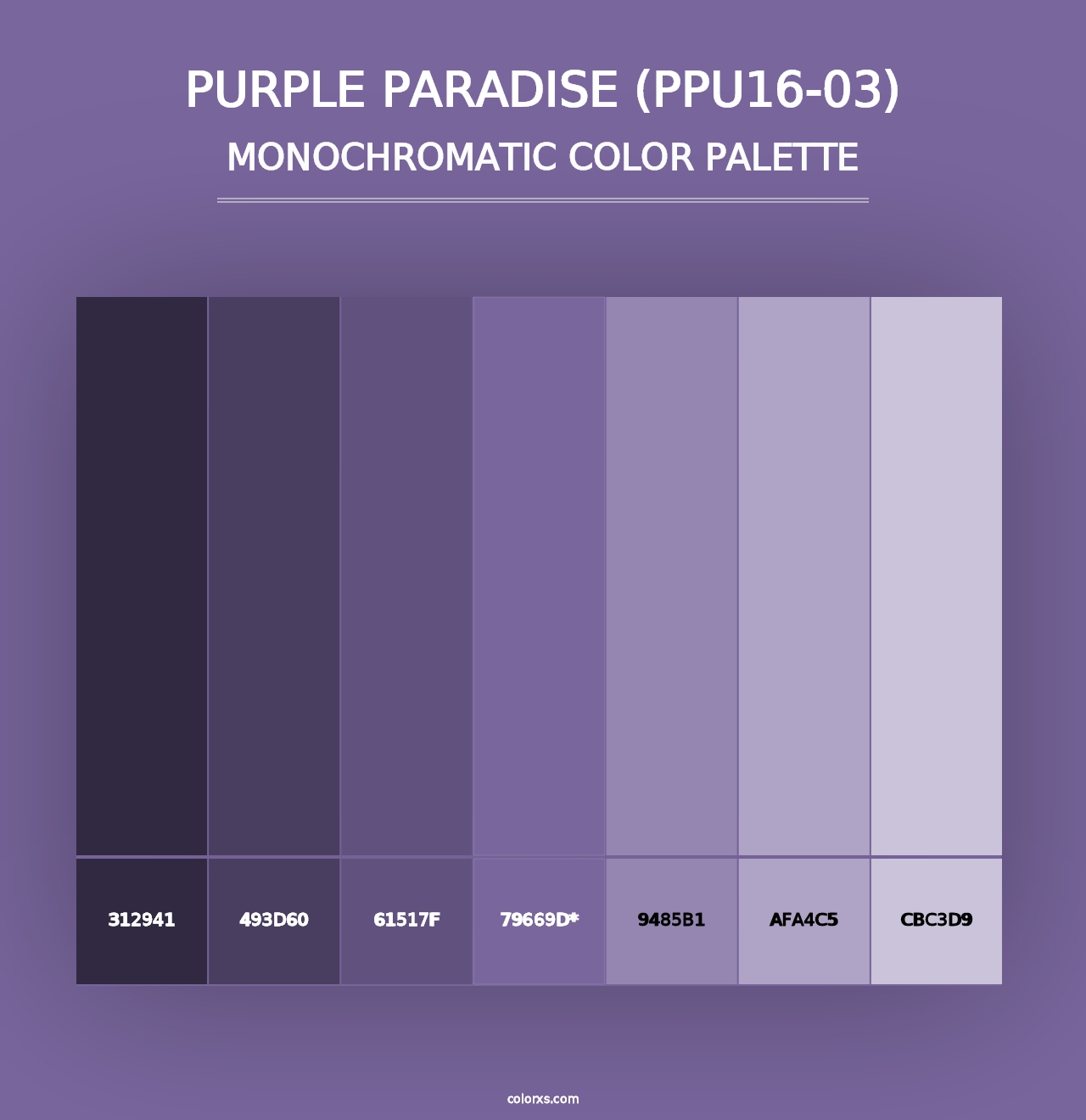 Purple Paradise (PPU16-03) - Monochromatic Color Palette