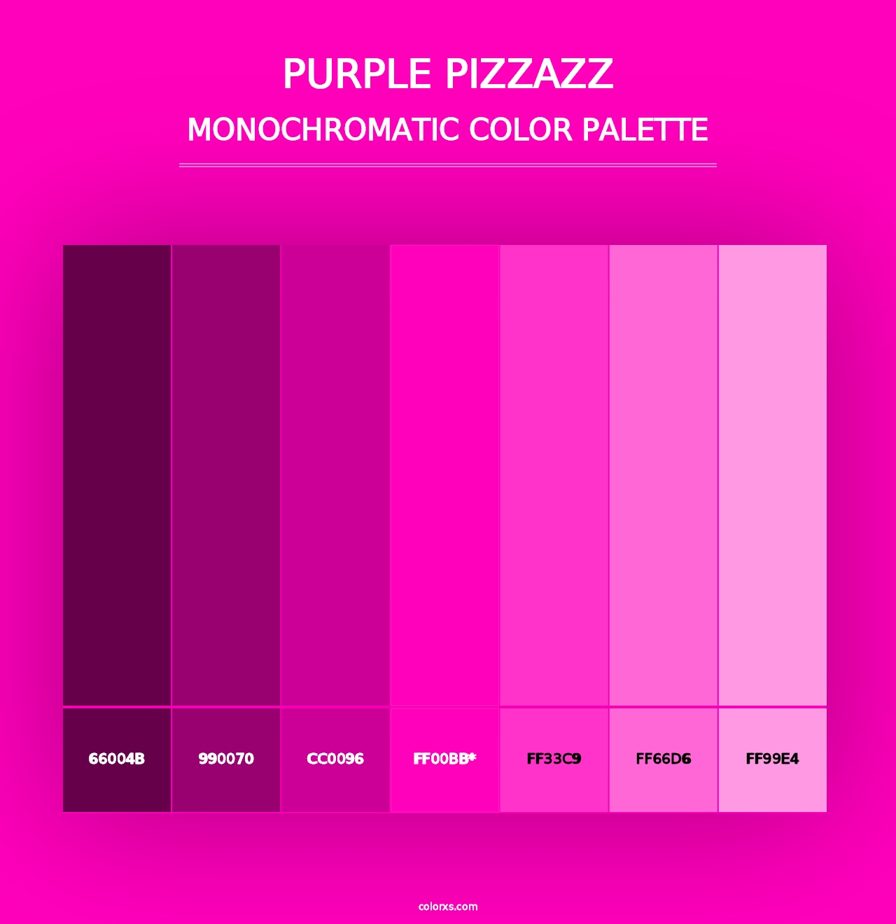 Purple Pizzazz - Monochromatic Color Palette