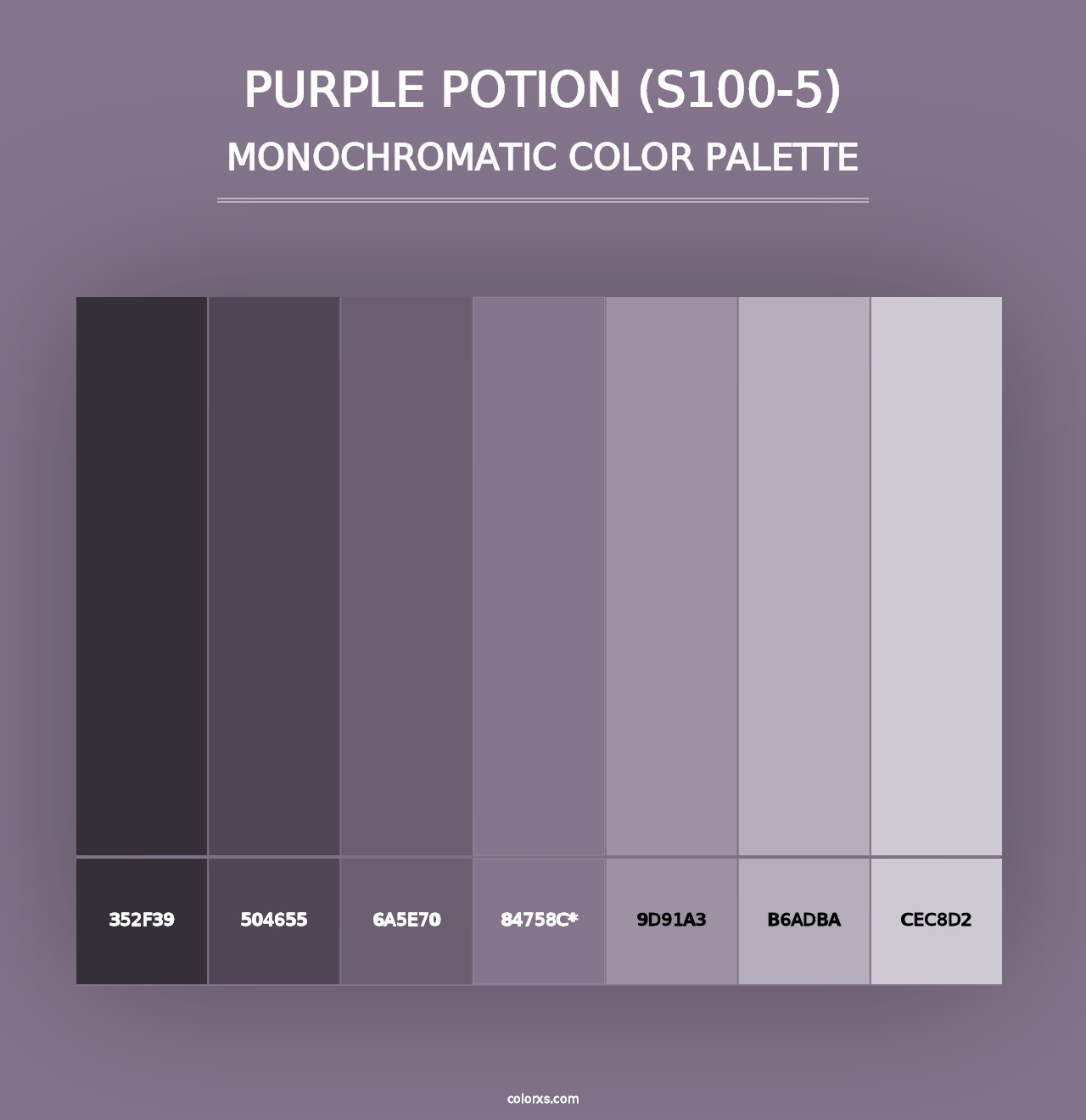 Purple Potion (S100-5) - Monochromatic Color Palette