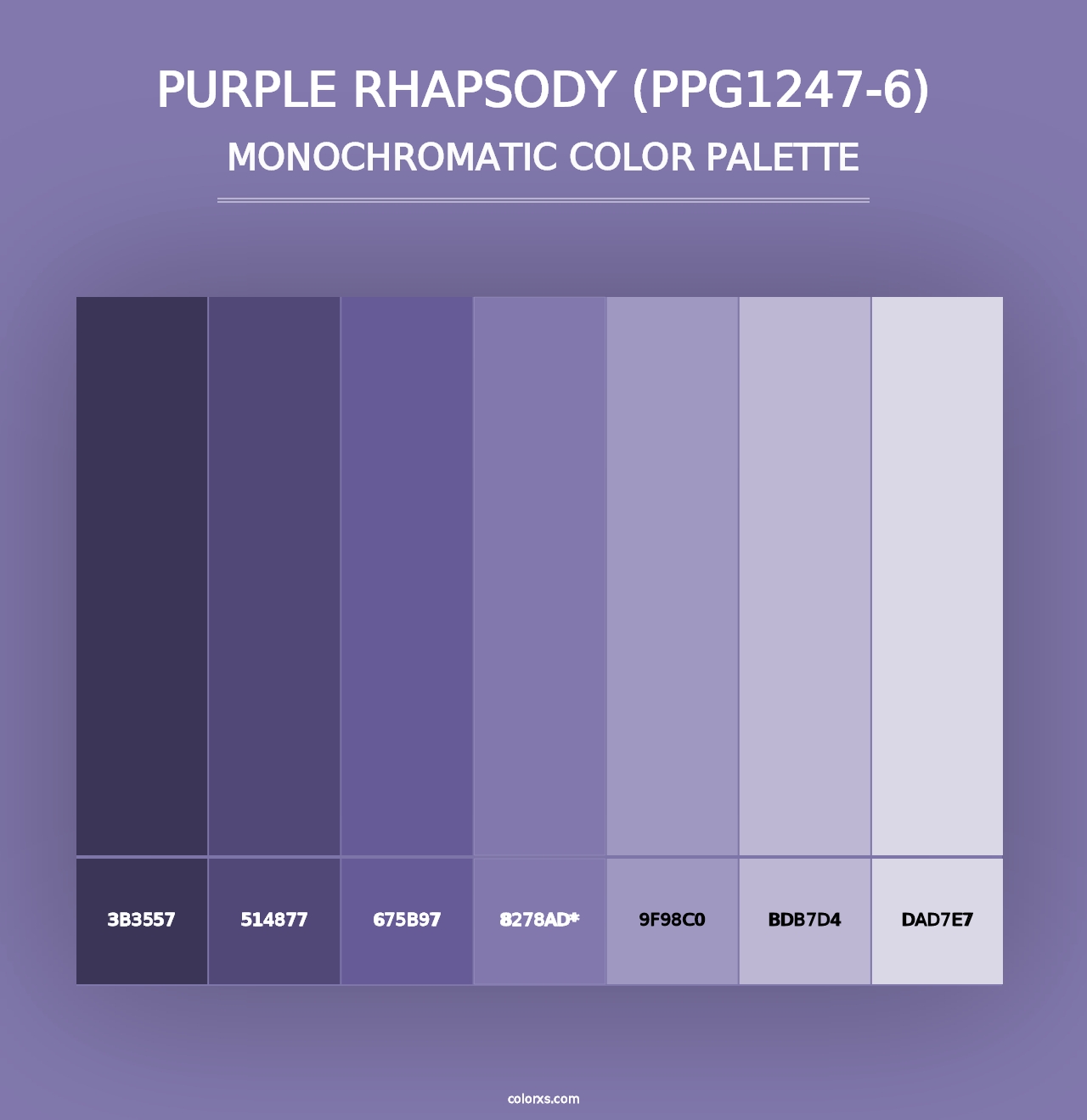 Purple Rhapsody (PPG1247-6) - Monochromatic Color Palette