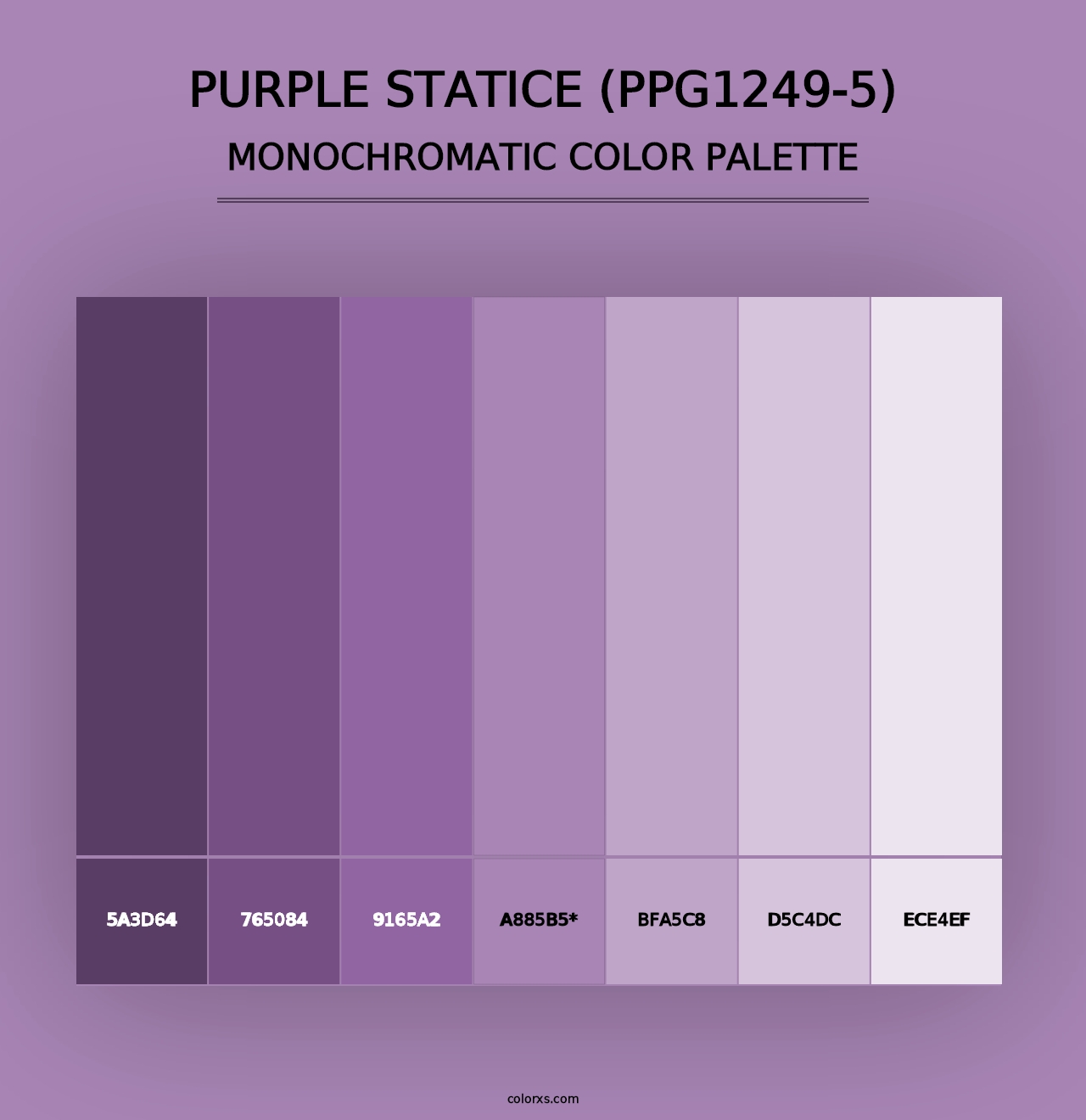 Purple Statice (PPG1249-5) - Monochromatic Color Palette