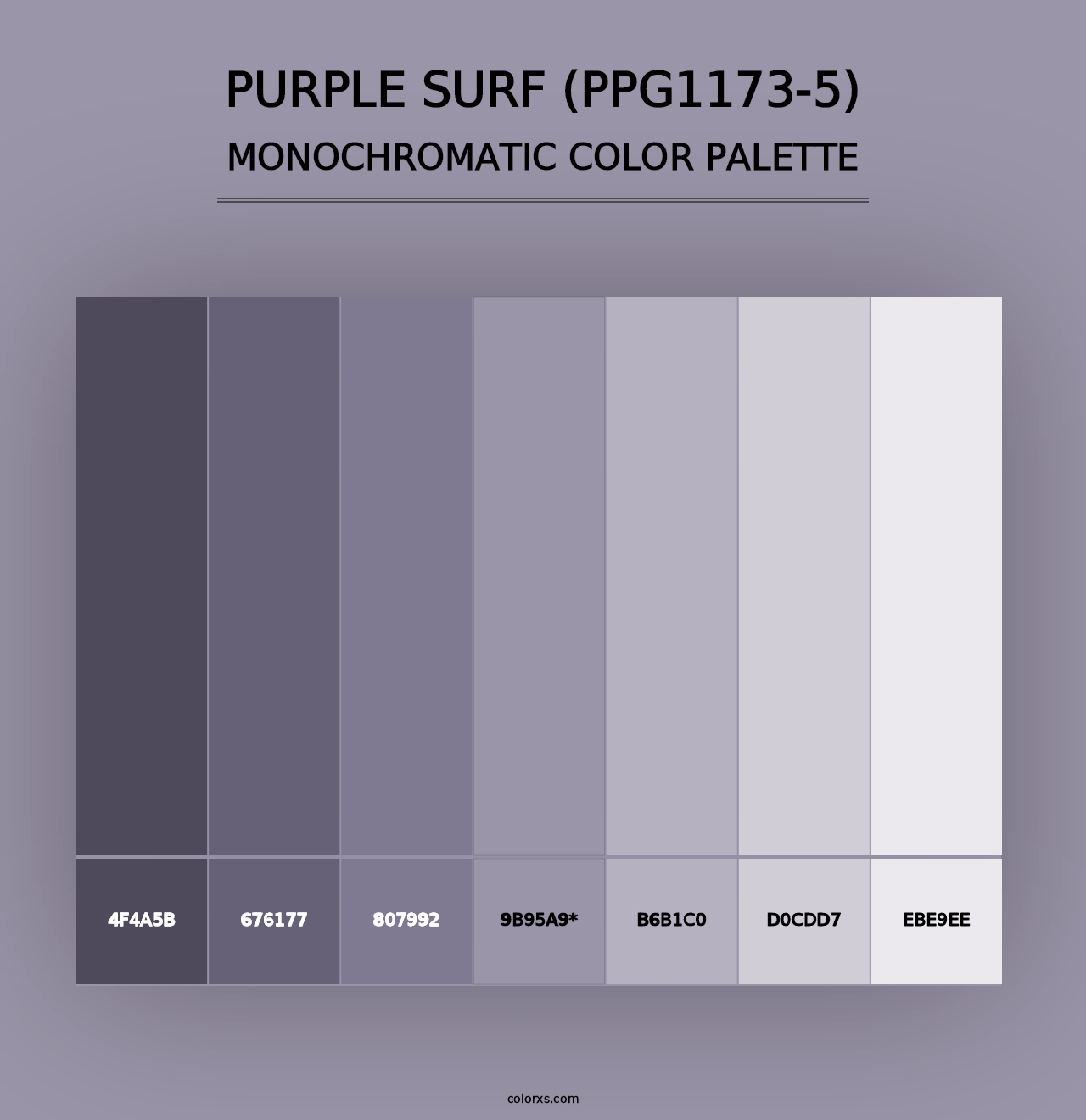 Purple Surf (PPG1173-5) - Monochromatic Color Palette