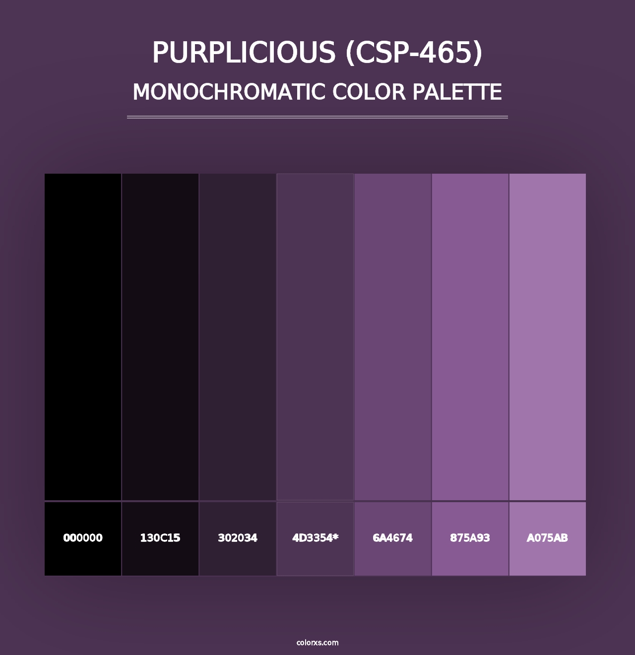 Purplicious (CSP-465) - Monochromatic Color Palette