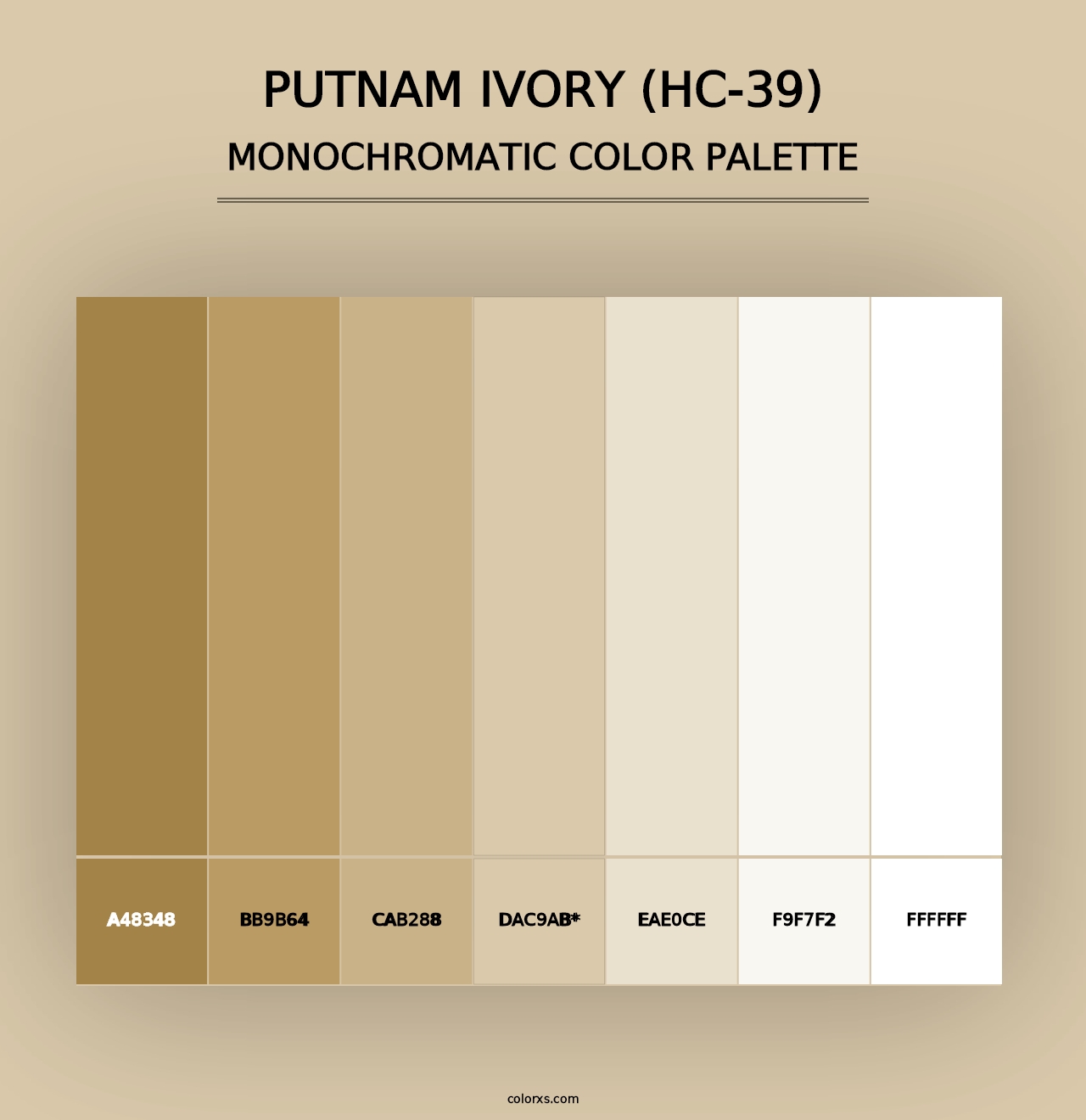 Putnam Ivory (HC-39) - Monochromatic Color Palette