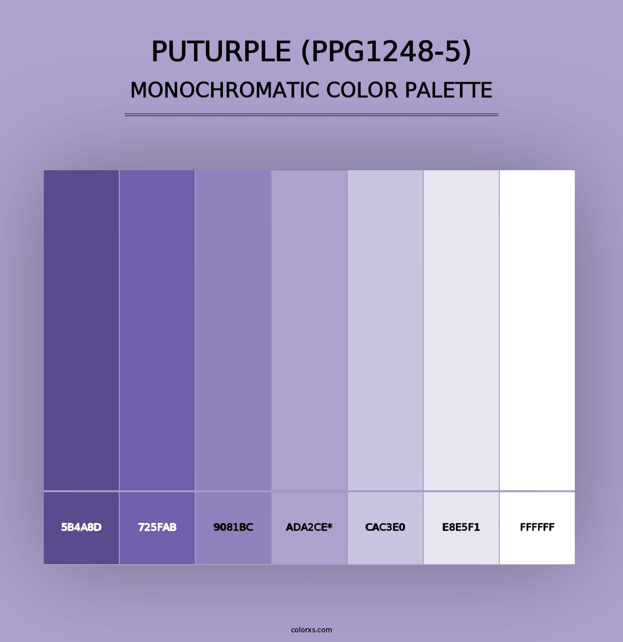 Puturple (PPG1248-5) - Monochromatic Color Palette