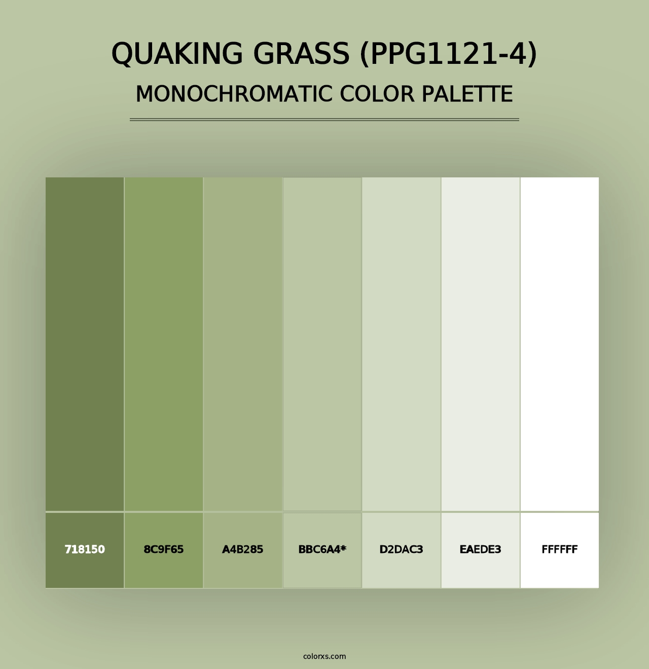 Quaking Grass (PPG1121-4) - Monochromatic Color Palette