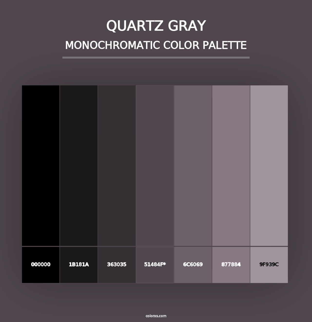 Quartz Gray - Monochromatic Color Palette