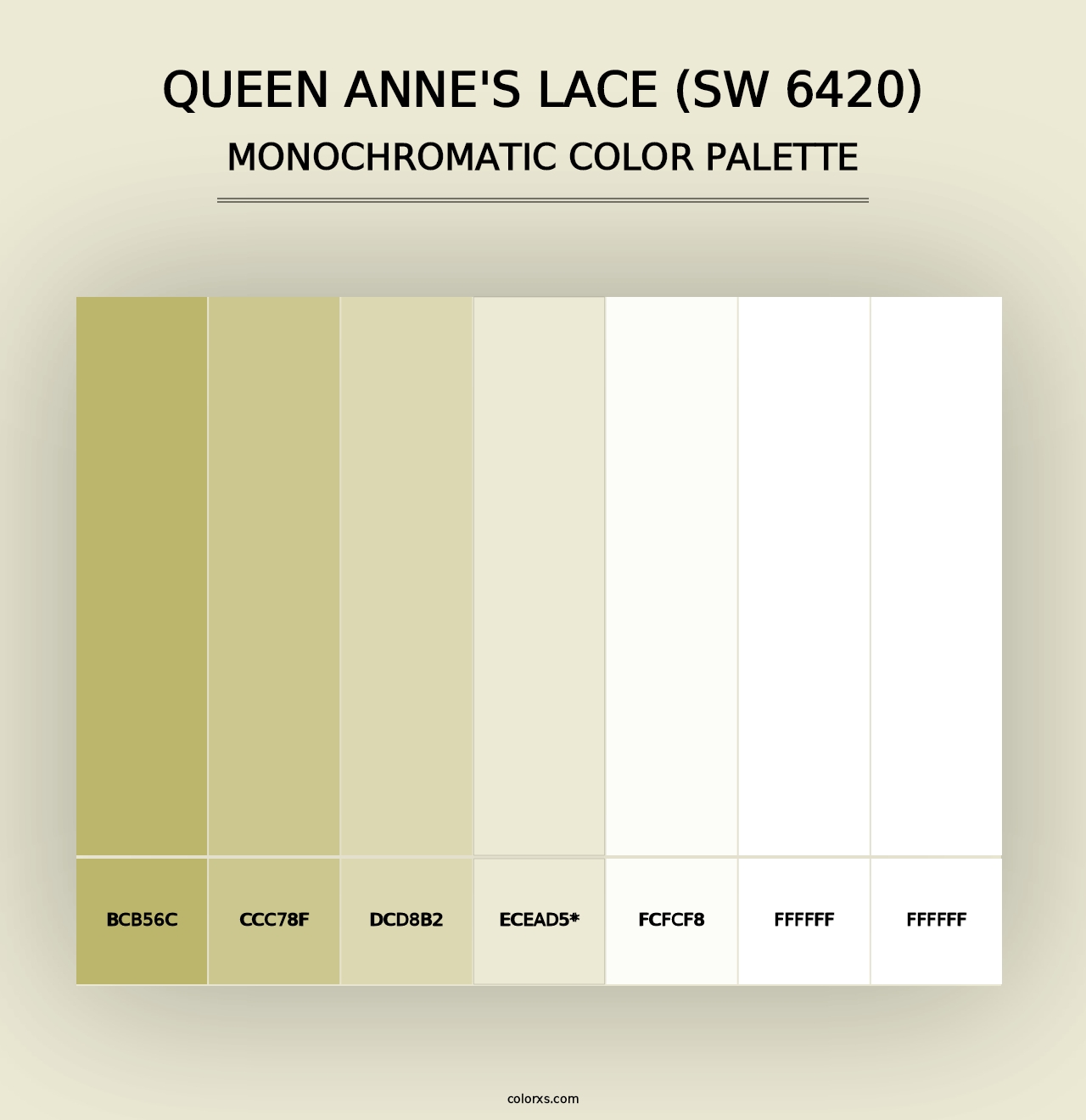 Queen Anne's Lace (SW 6420) - Monochromatic Color Palette