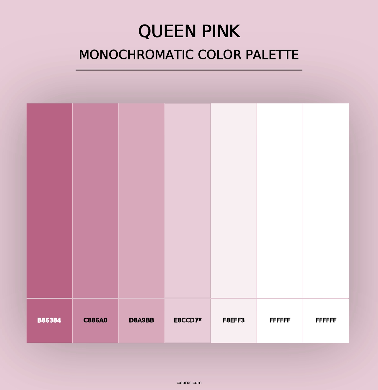 Queen Pink - Monochromatic Color Palette