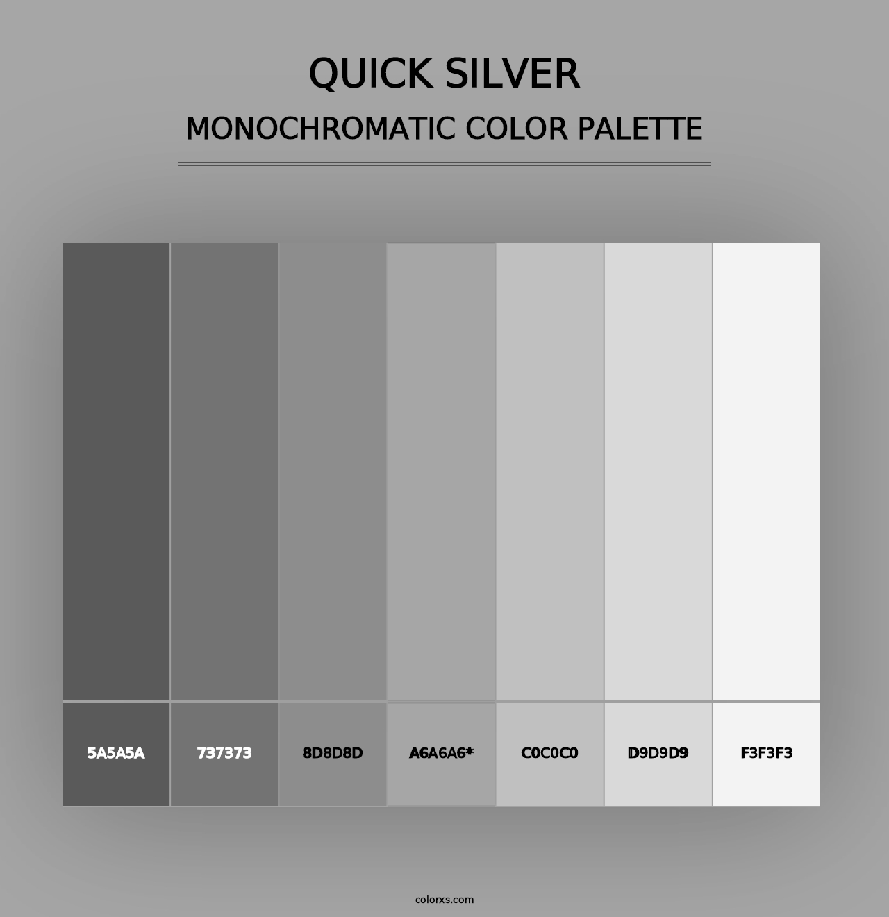 Quick Silver - Monochromatic Color Palette