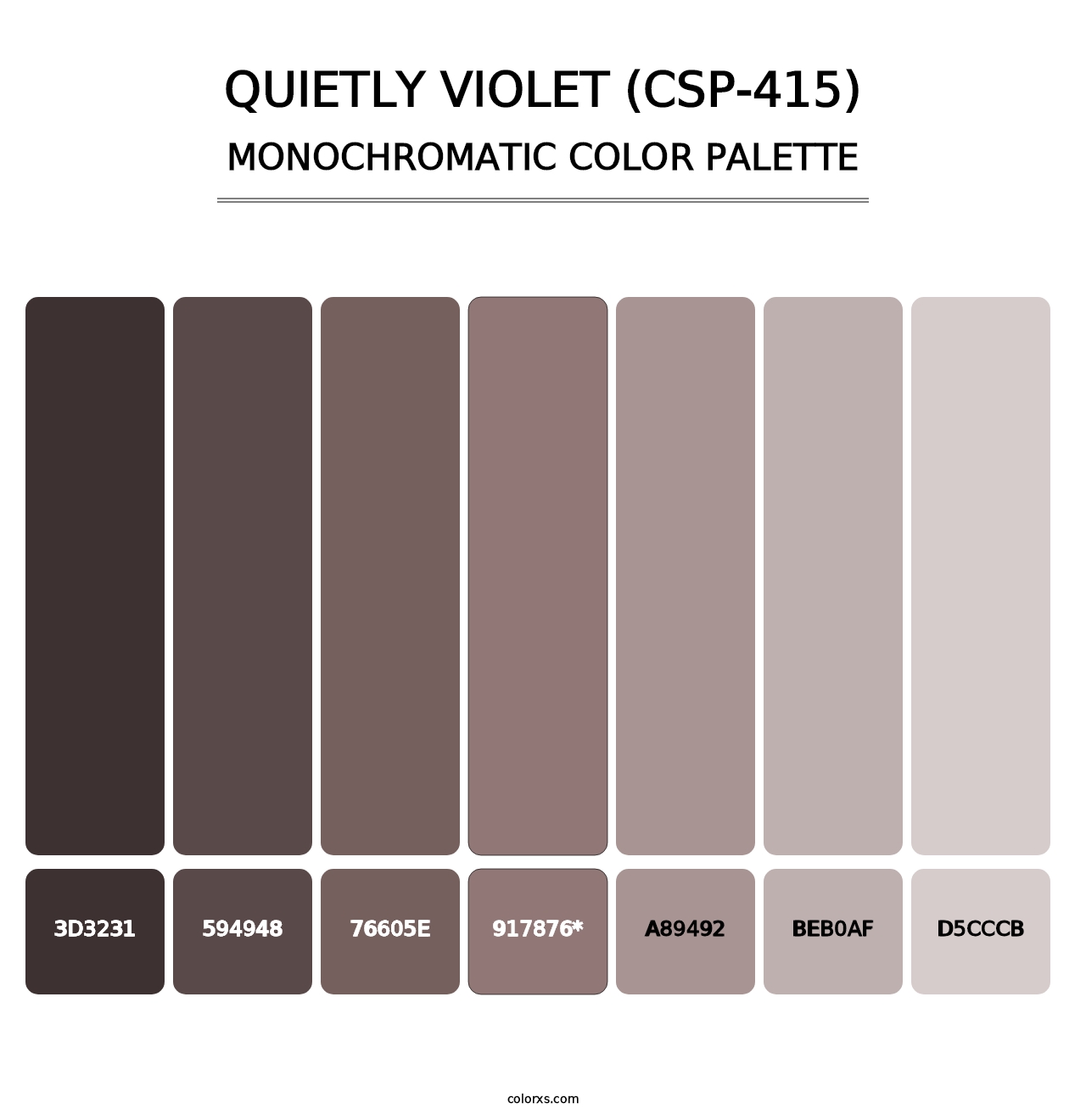 Quietly Violet (CSP-415) - Monochromatic Color Palette