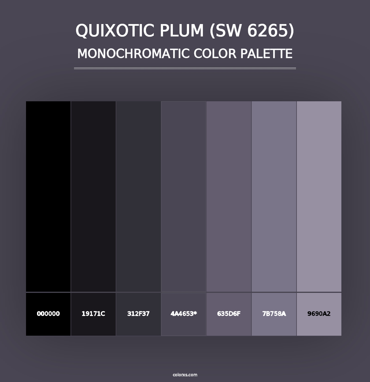 Quixotic Plum (SW 6265) - Monochromatic Color Palette