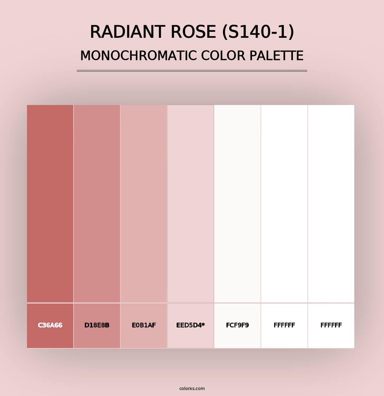 Radiant Rose (S140-1) - Monochromatic Color Palette