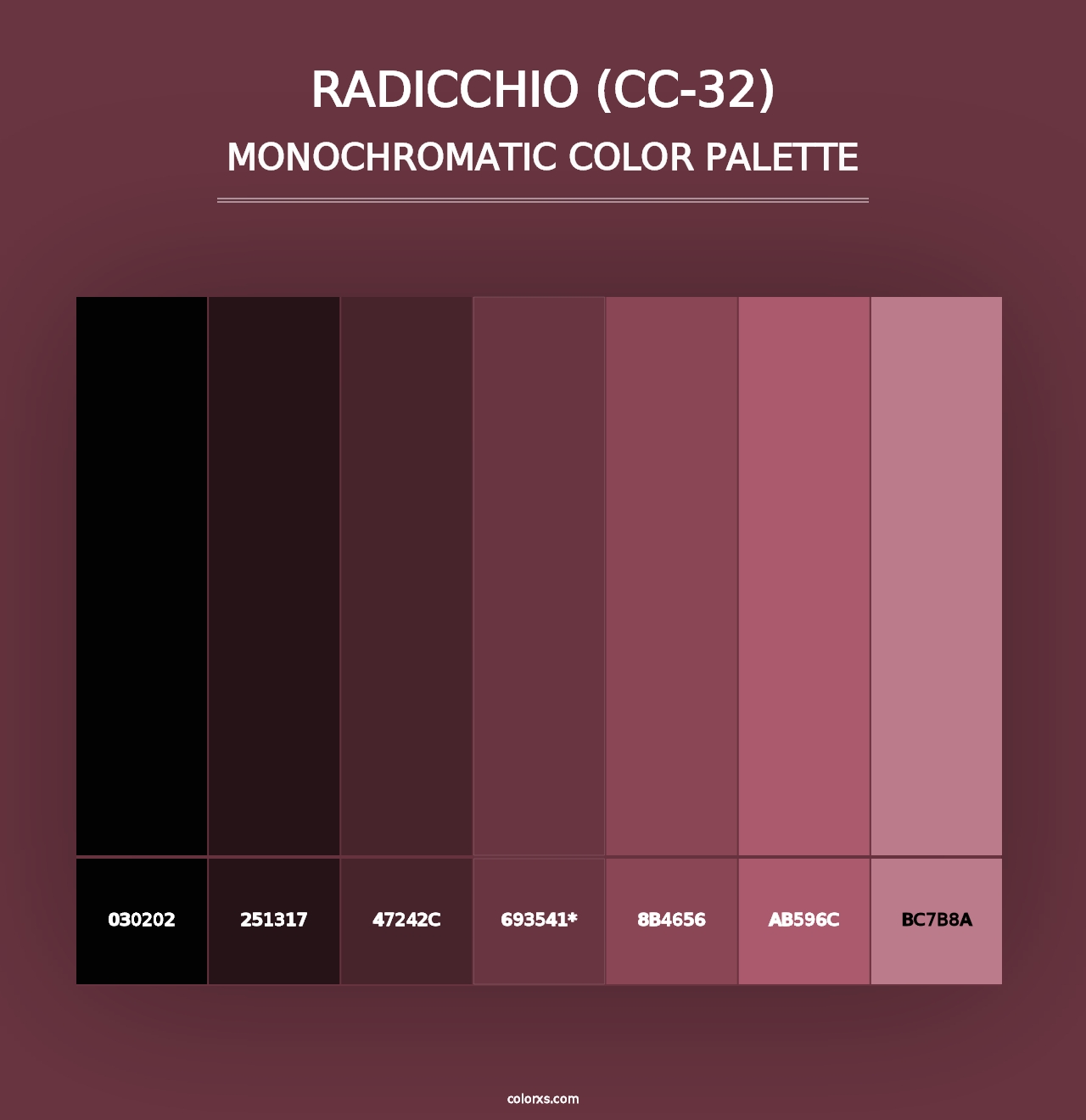 Radicchio (CC-32) - Monochromatic Color Palette