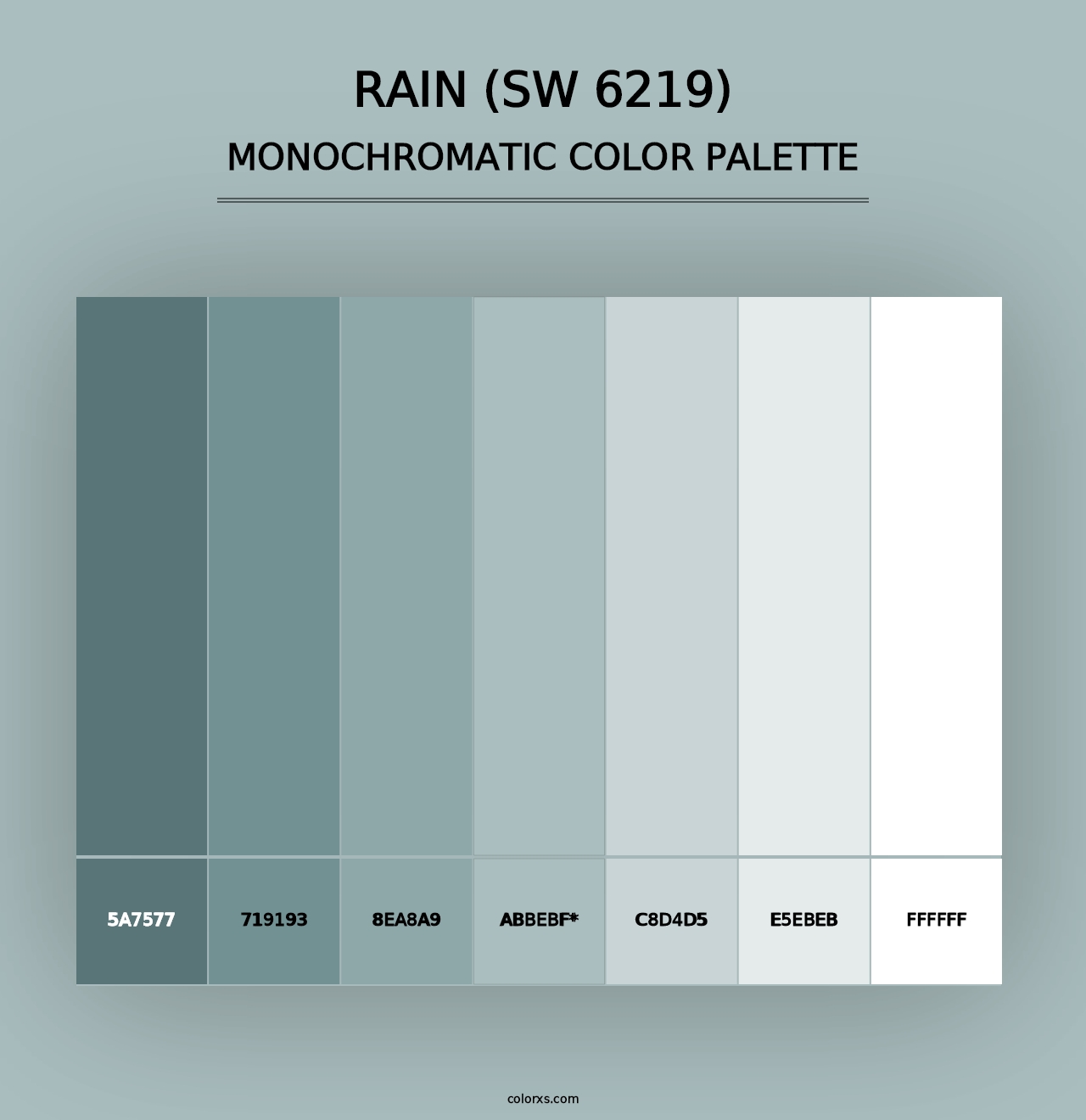 Rain (SW 6219) - Monochromatic Color Palette