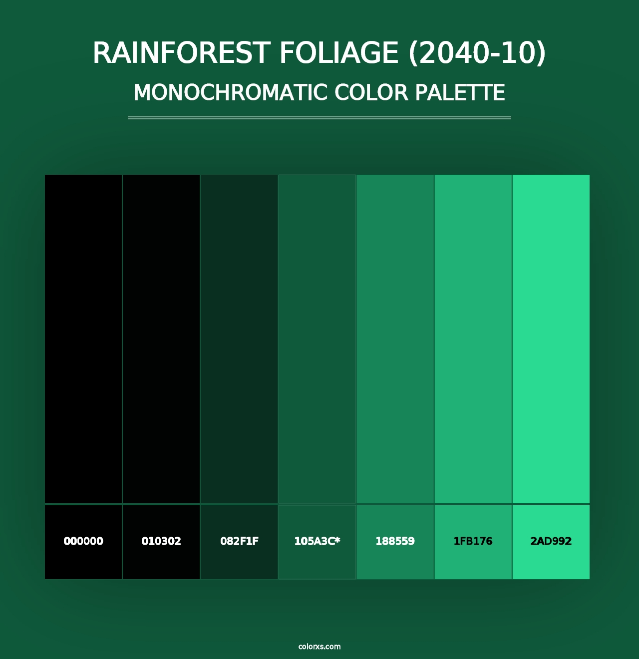 Rainforest Foliage (2040-10) - Monochromatic Color Palette