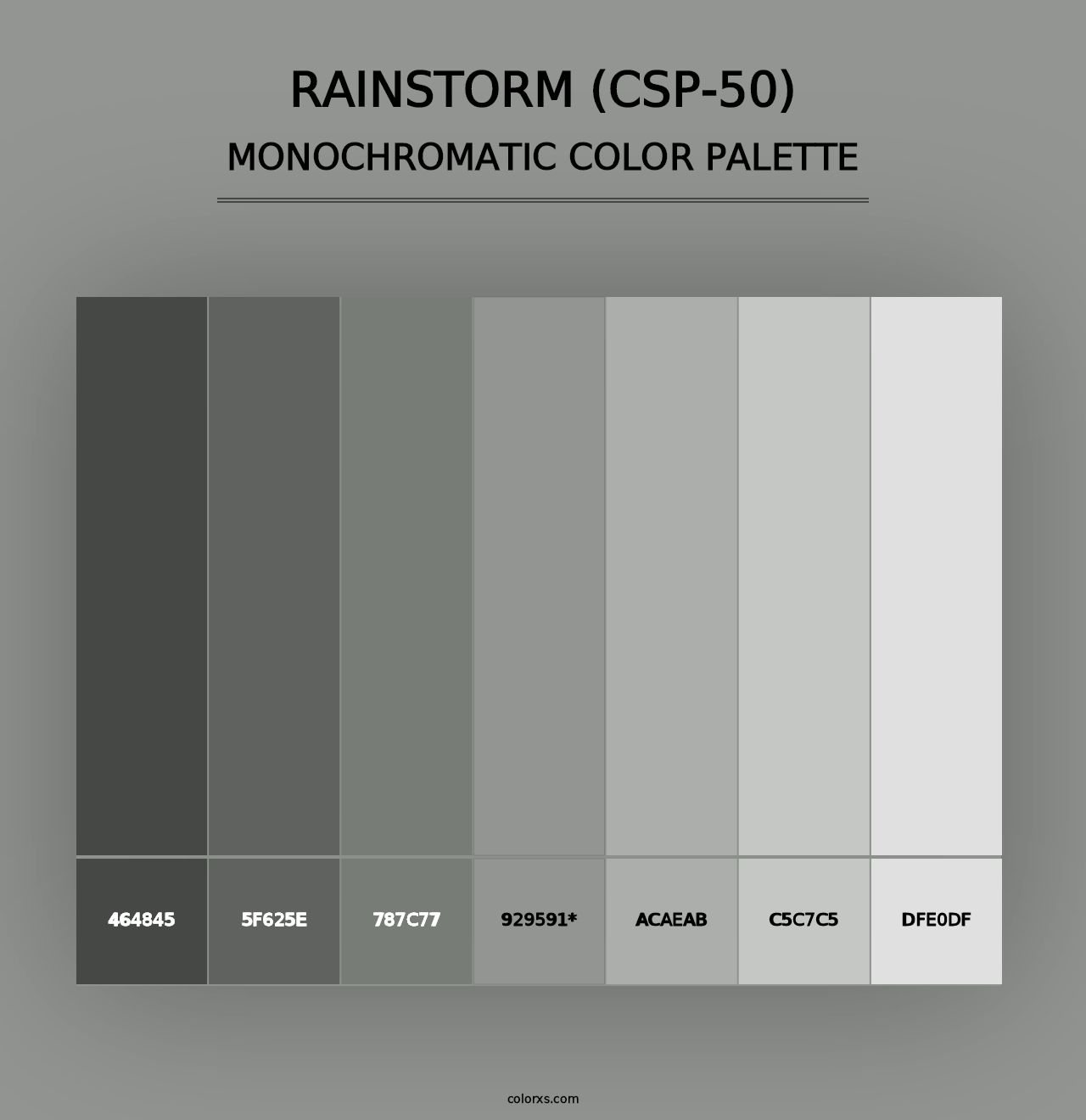 Rainstorm (CSP-50) - Monochromatic Color Palette