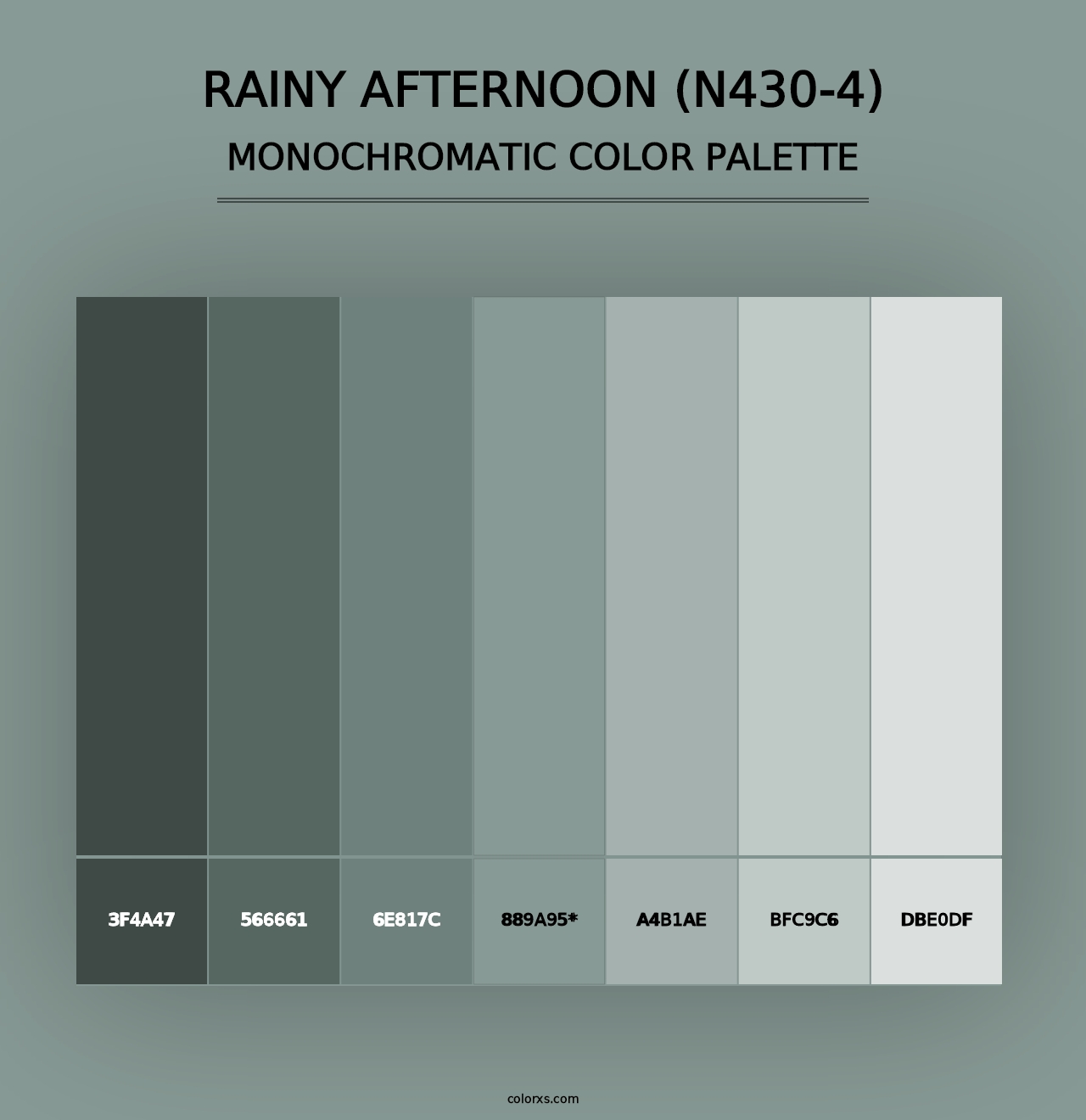 Rainy Afternoon (N430-4) - Monochromatic Color Palette