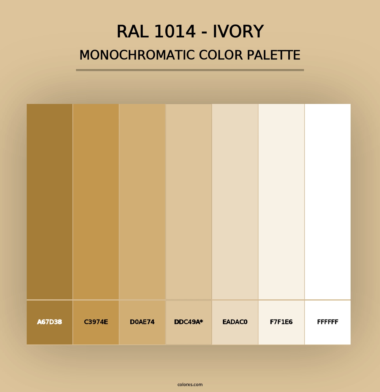 RAL 1014 - Ivory - Monochromatic Color Palette