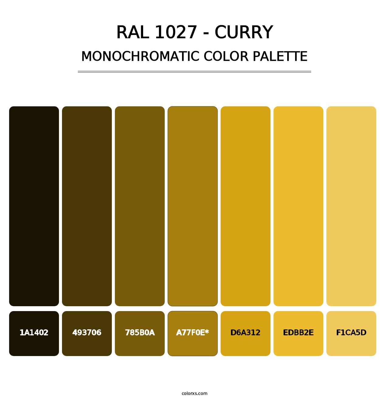 RAL 1027 - Curry - Monochromatic Color Palette