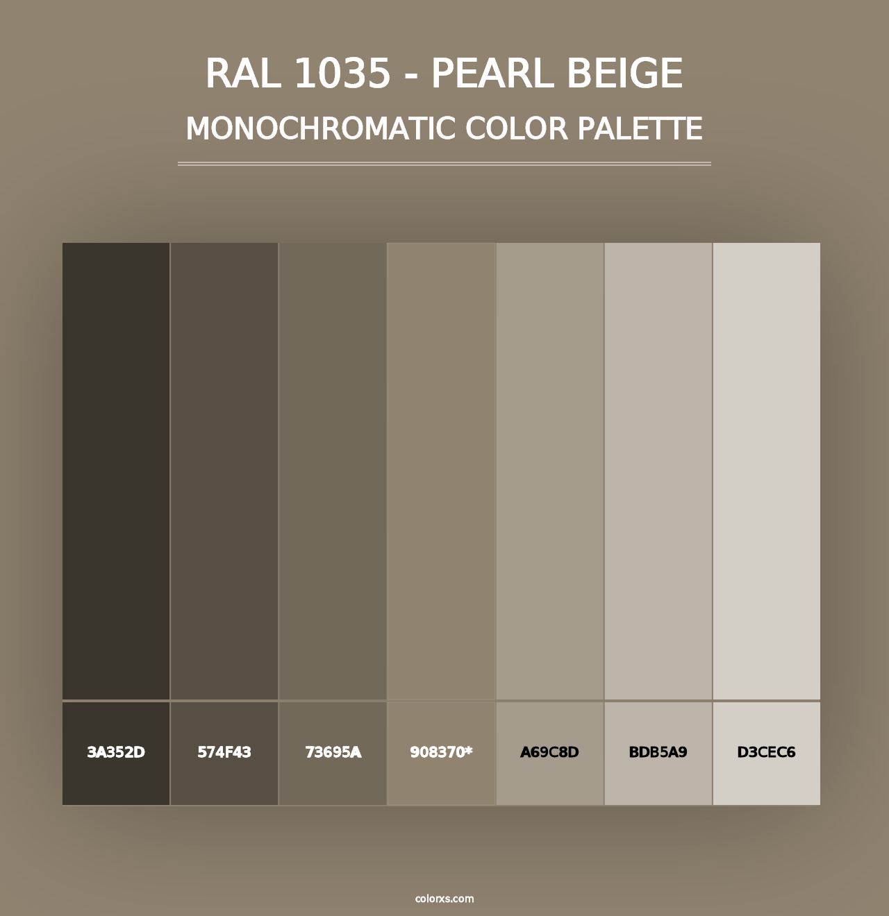 RAL 1035 - Pearl Beige - Monochromatic Color Palette