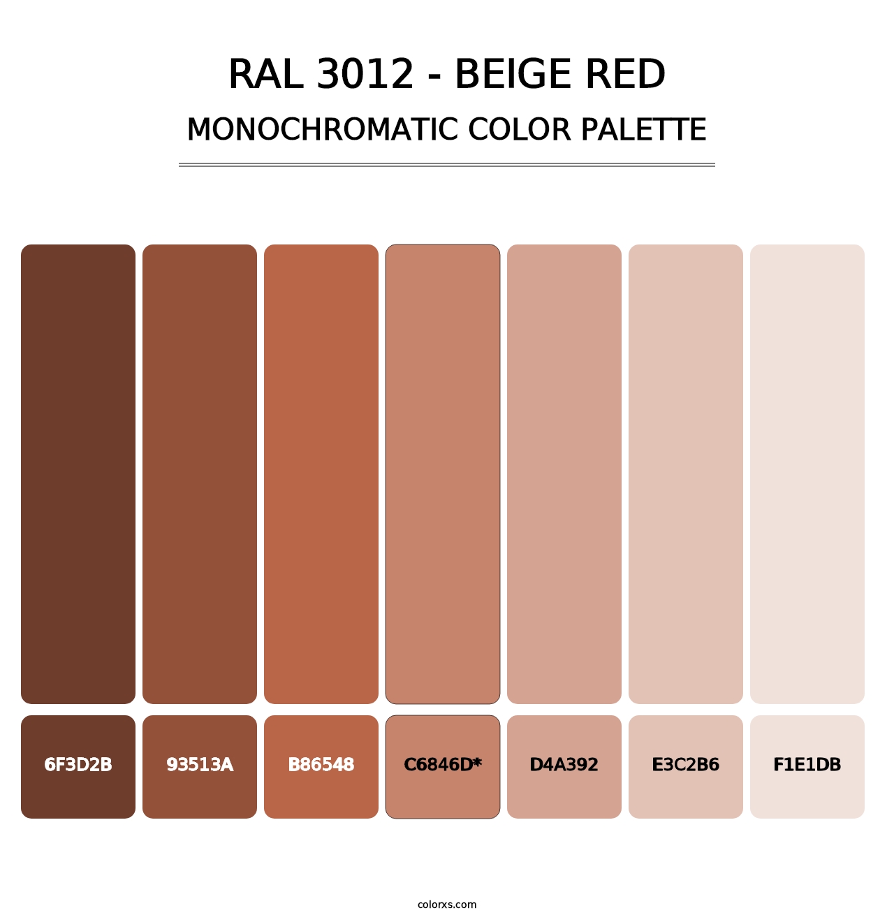 RAL 3012 - Beige Red - Monochromatic Color Palette