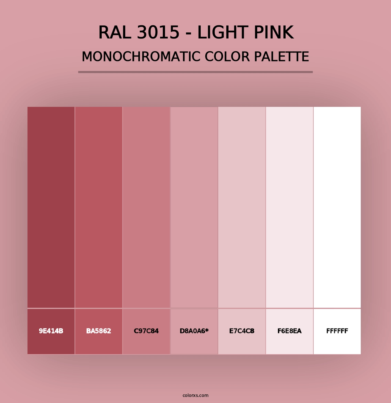 RAL 3015 - Light Pink - Monochromatic Color Palette