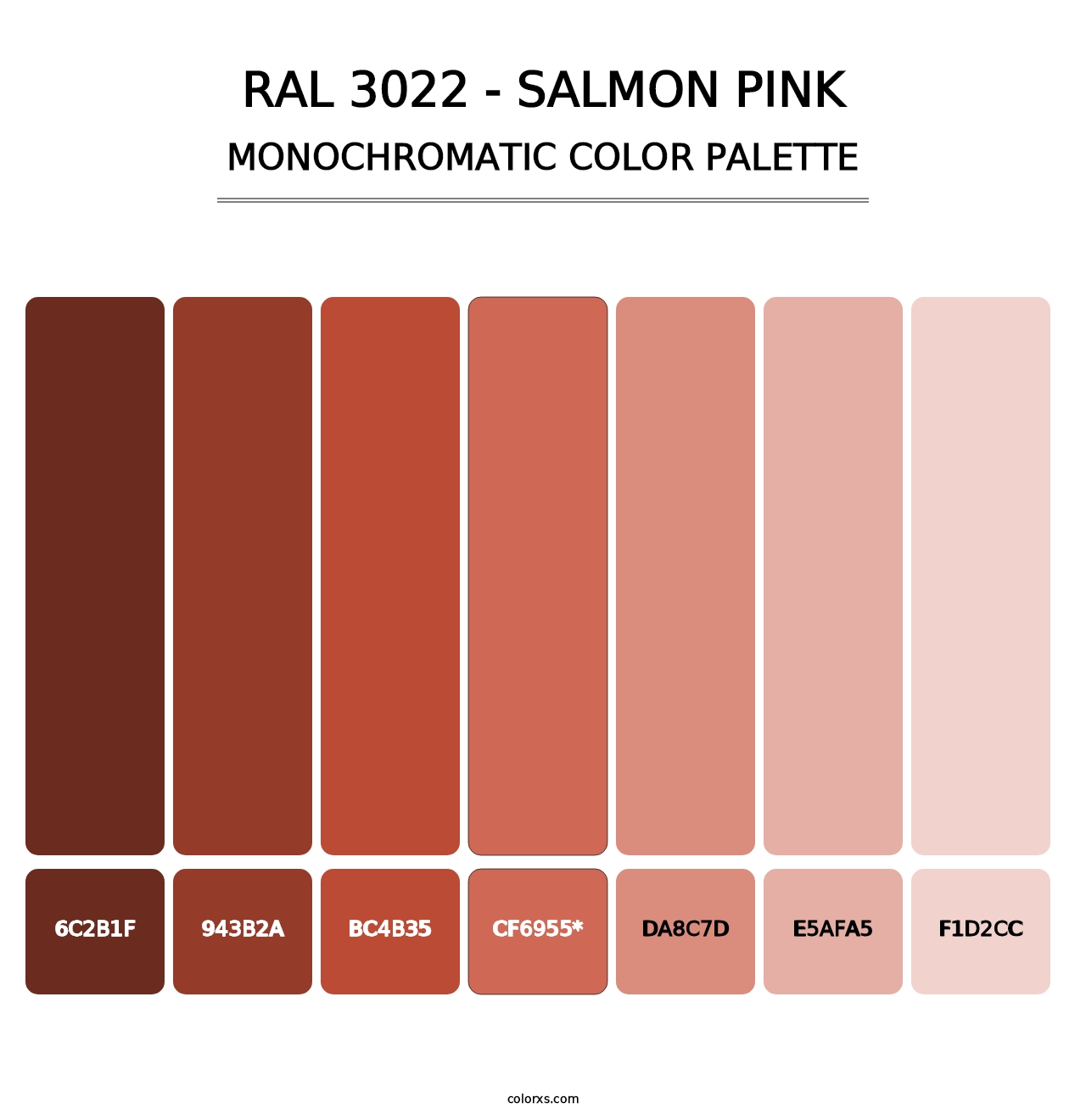 RAL 3022 - Salmon Pink - Monochromatic Color Palette