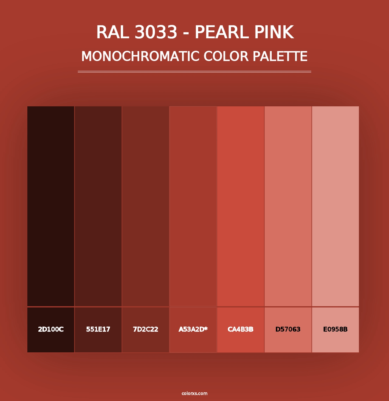 RAL 3033 - Pearl Pink - Monochromatic Color Palette